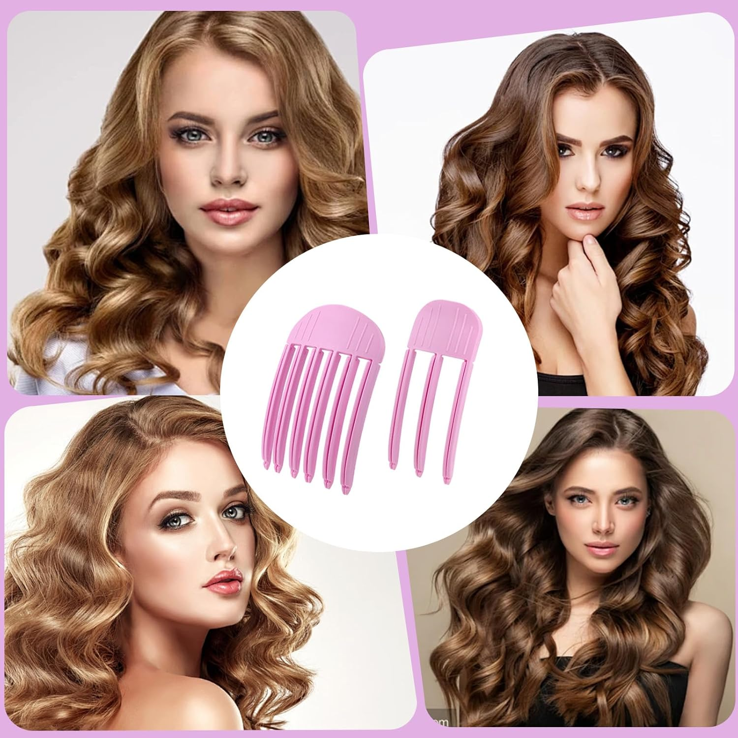 Ceeyoll Fluffy Hair Clip, Hair Clip, Root Lifting Clip, Fluffy Hairline Clip, Suitable for Hairstyles That Require a Fluffy Fringe and a High Crown (Pink, Pack of 4) image number 2