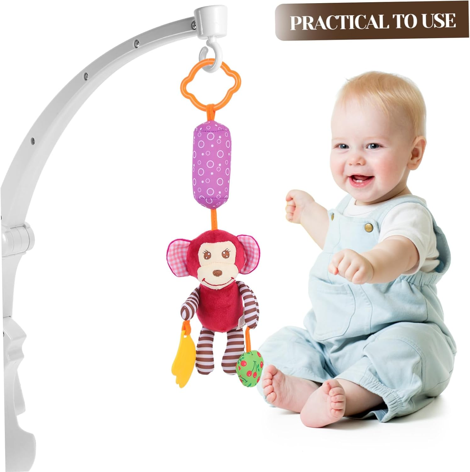 Bed Bell Bracket Crib Mobile Holder Support Wooden Material for Decor Rotatable Design for Nursery Use image number 1