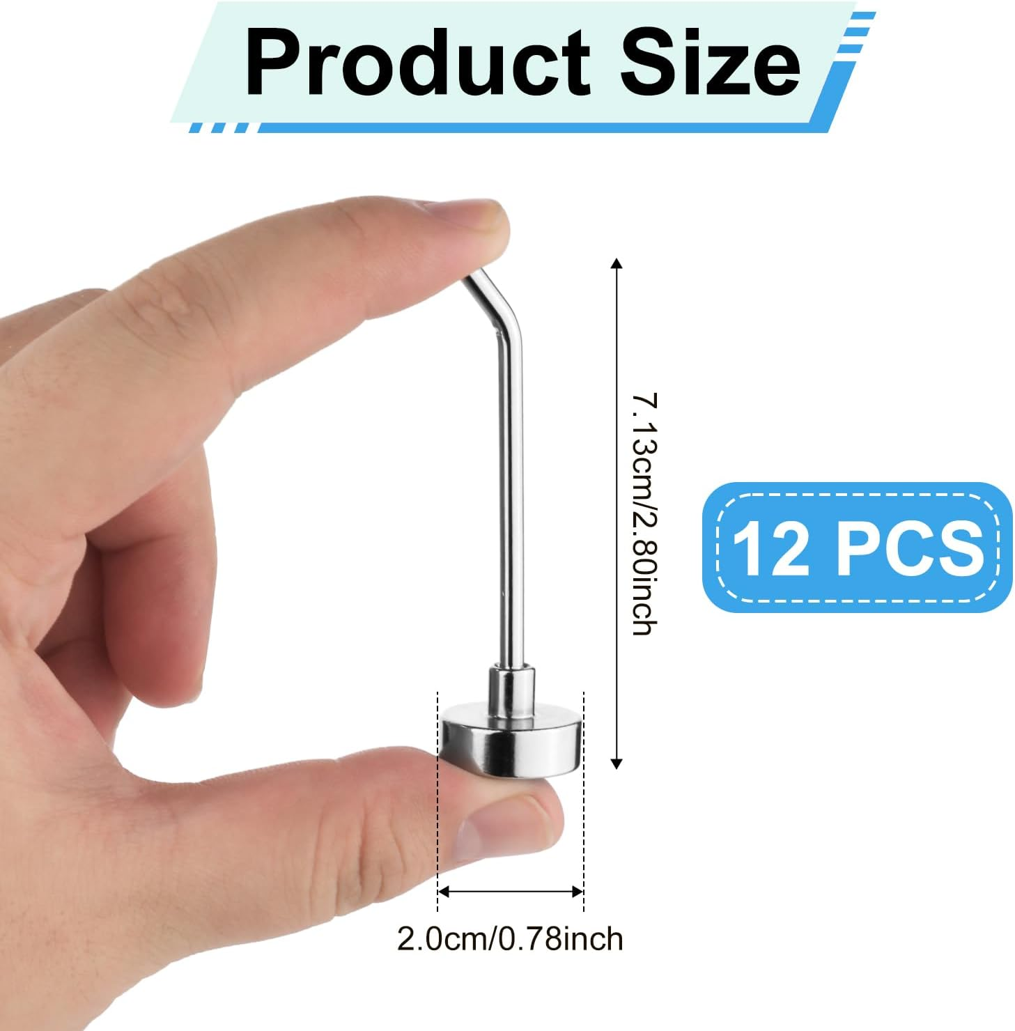 6Pcs Magnetic Hooks, 1.7 Lb Heavy Duty Magnet Hooks 3 Inch Long Magnetic Hooks for Hanging Strong Magnetic Hanger for Cruise Cabins, Towel, Grill, Fridge, Kitchen, Garage, Workplace (Silver) image number 5