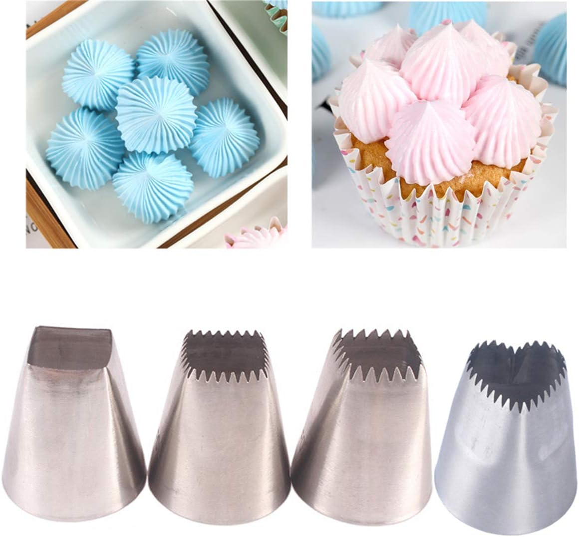 Fantasyday 4-Piece Piping Nozzle Set, Professional, High-Quality Stainless Steel Cake Decorating Tips, Baking Accessories, Christmas Pastry Tool for Baking Pastries, Icing, Cookies, Decorating Cakes image number 2