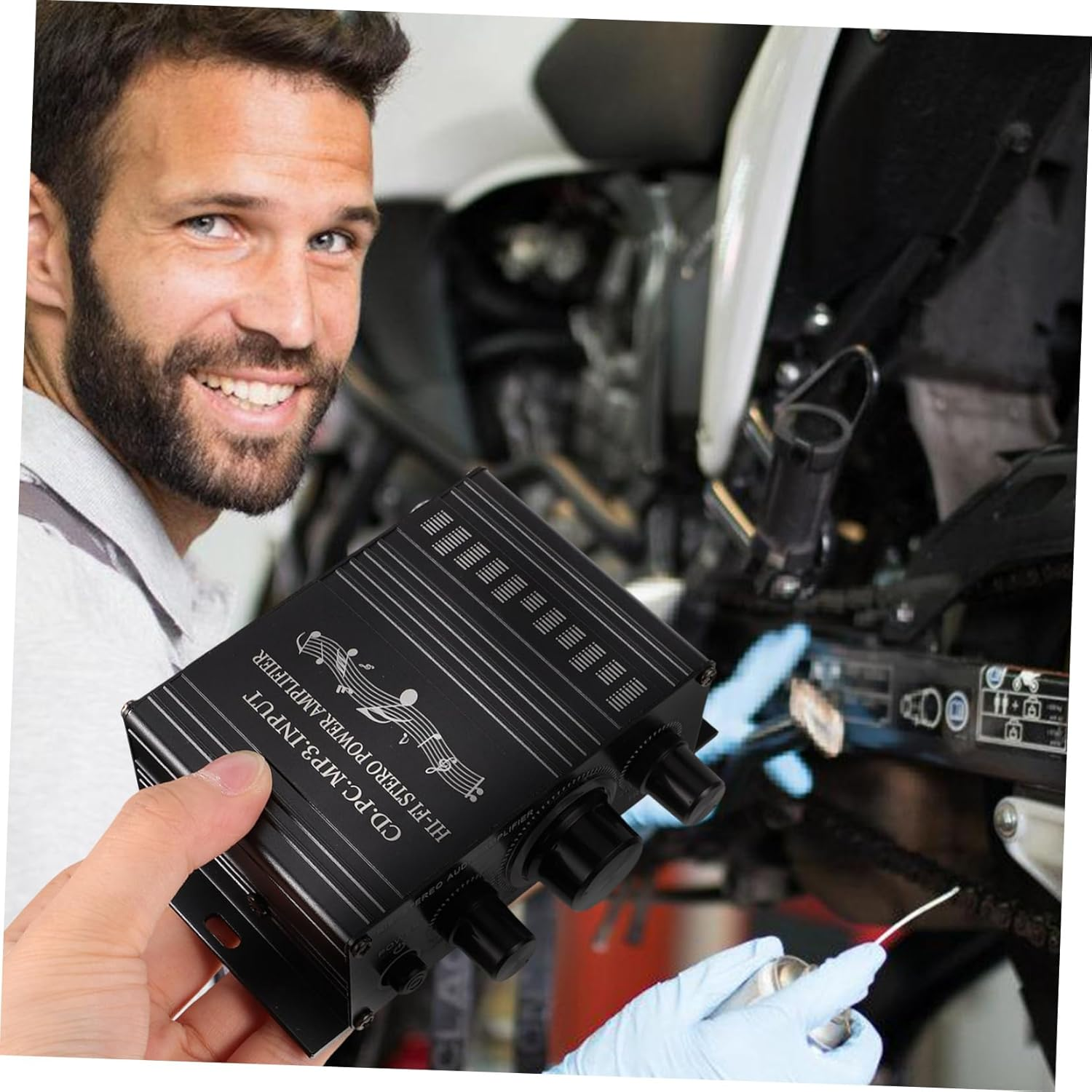 SEWOART Mini Stereo Amplifier Amplifier for Home Car and Motorcycle Audio Systems Easy Operation and Sound