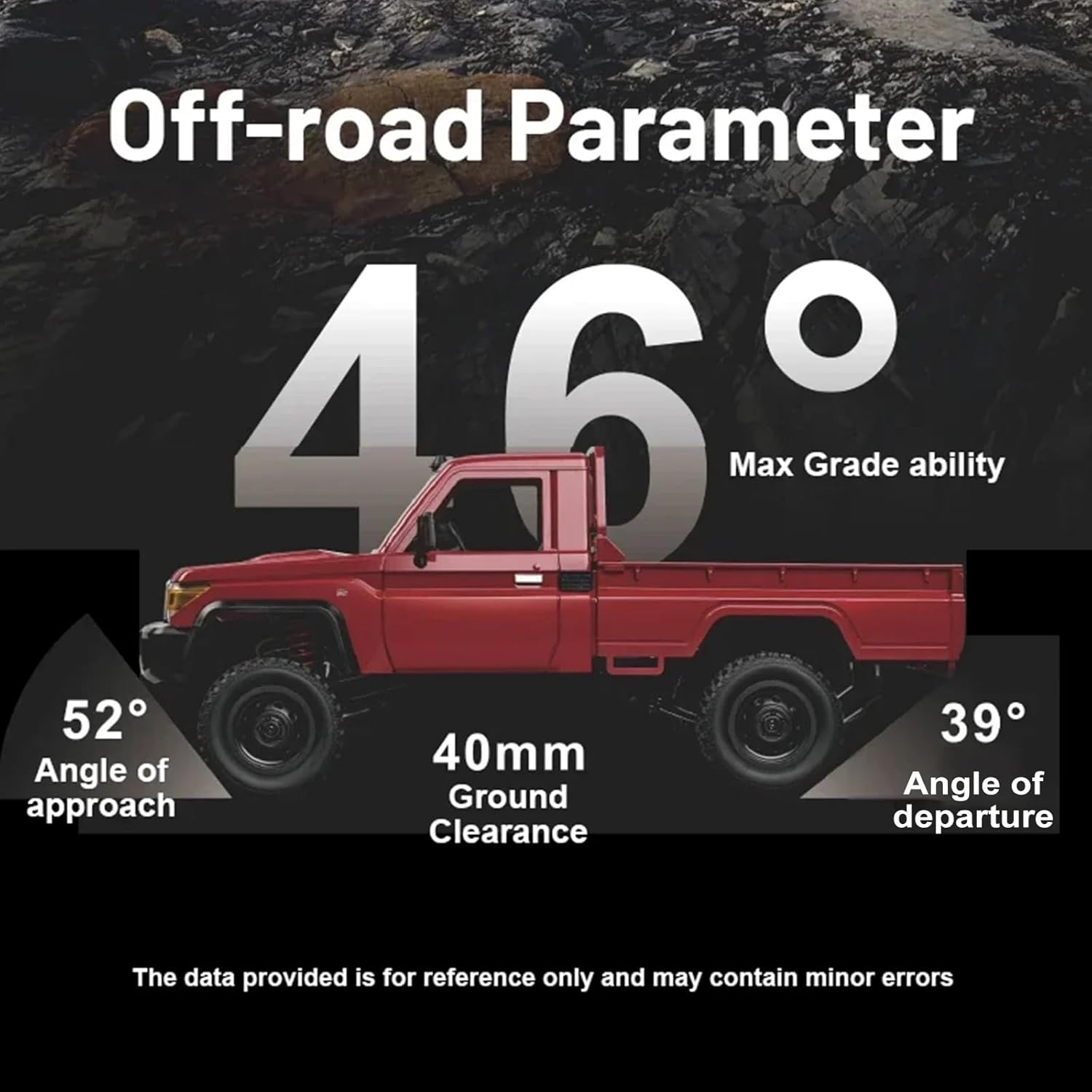 MN82 RC Rock Crawler 1/12 4X4 Off-Road Truck &ndash; LC70 &ndash; 2.4Ghz Remote Control Truck with Metal Shock Absorbers & 3 Batteries &ndash; RTR All-Terrain RC Pickup image number 6