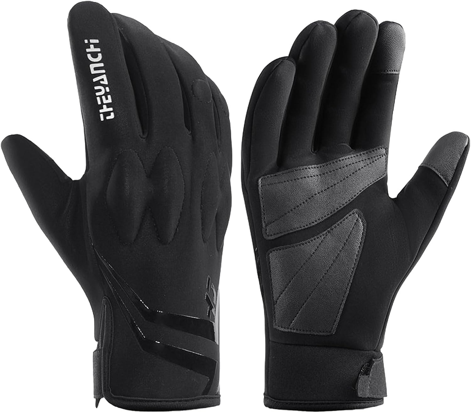 Men'S Winter Gloves Fleece Lining Waterproof Anti-Slip Windproof Cold Protection Cycling Mountaineering Fishing Unisex image number 5