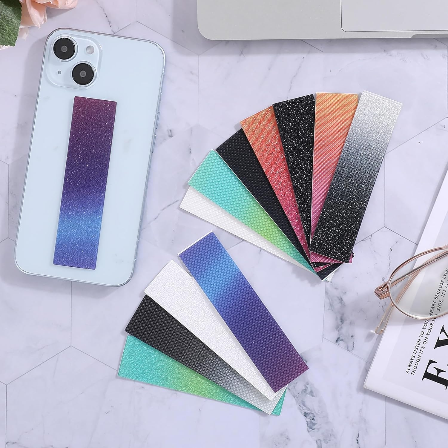 Sensory Sticker Rough Textured Strips, 24 Pieces Anxiety Textured Calming Sensory Strips,Anti Stress Tactile Rough Sensory Strip,Sensory Anxiety Sticker Calming Strip image number 6