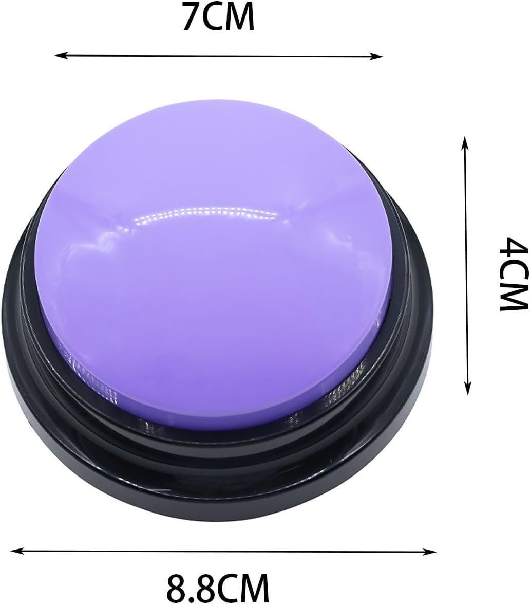 Dog Buttons for Communication 2 Pack, Recordable Pet Training Buttons, Easy-To-Use Talking Buzzers (Purple + Rose) image number 4