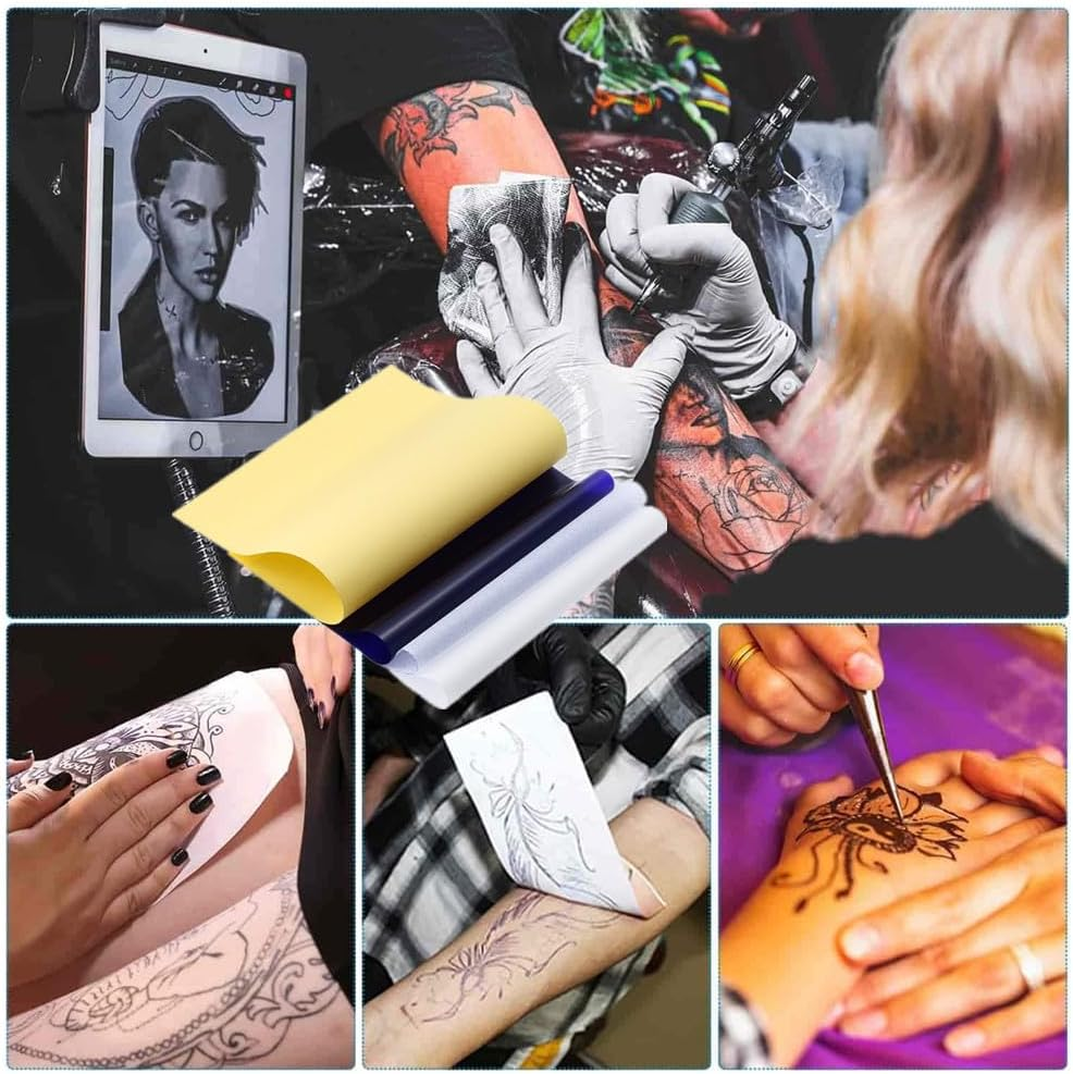 Tattoo Transfer Paper, 20 PCS Tattoo Stencil Paper for Tattooing to Skin, 4 Layers Premium Thermal Stencil Paper DIY Tatt&omicron;&omicron; Tracing Paper for DIY Tattoo Transfer Kit Tattoo Supplies, A4 Size image number 3