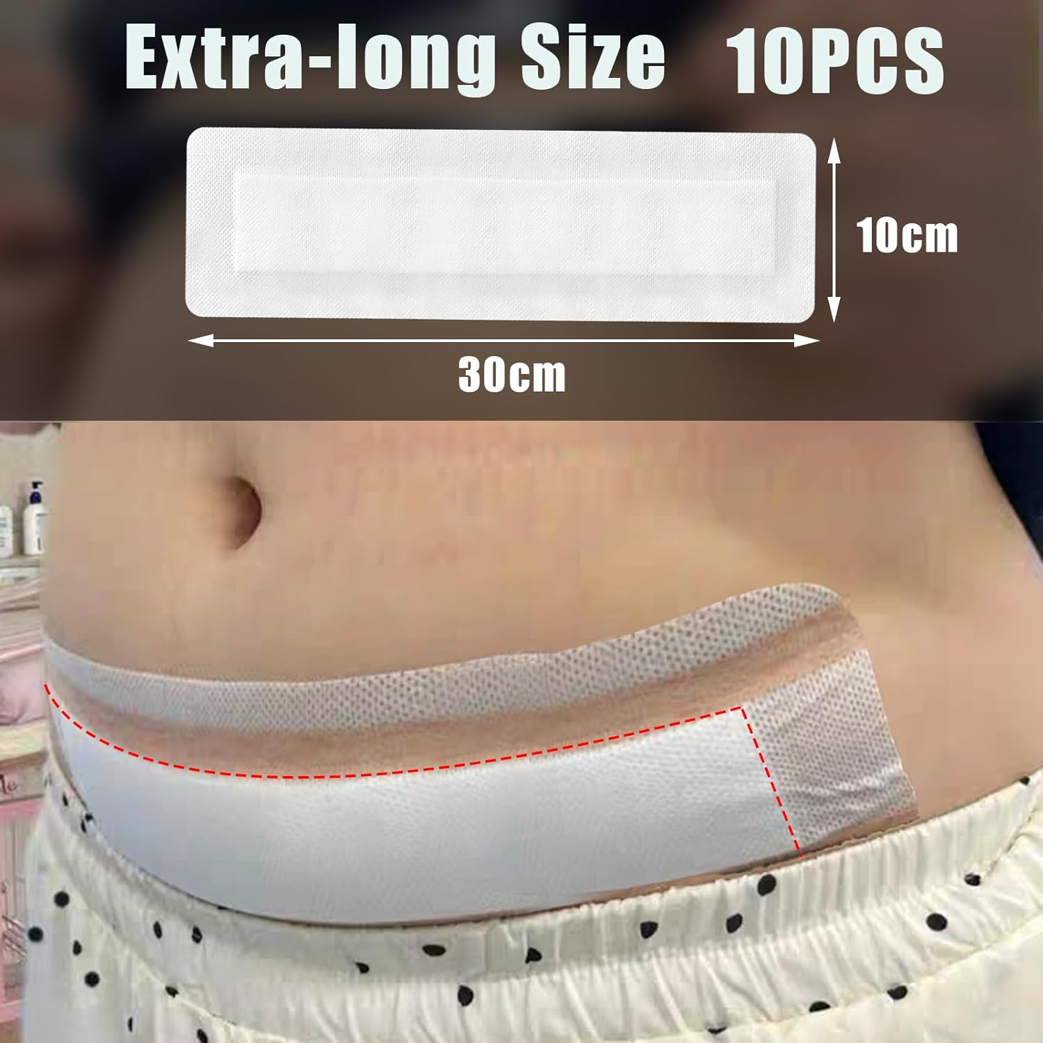 Wound Dressings Adhesive, Lengthen Large Dressing Pads Padding with Absorbent Patch, Individually Wrapped(10 X 30Cm, 10 Pack) image number 5