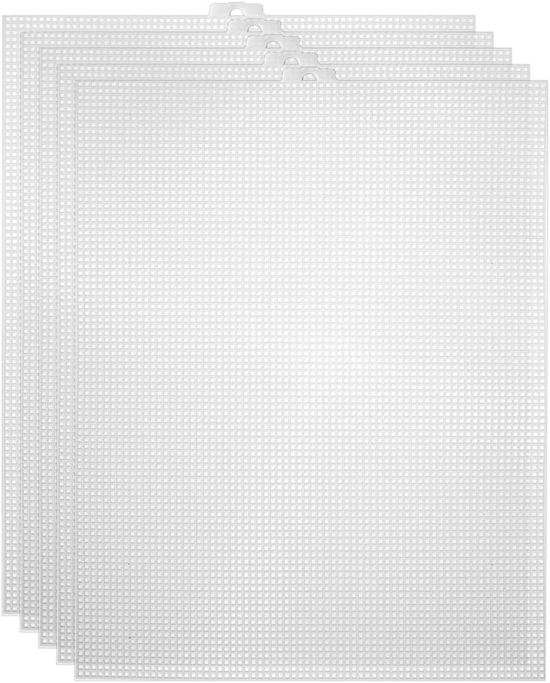 Haskoss 20Pcs Plastic Mesh Canvas Sheets for Embroidery, Acrylic Yarn Crafting, Knit and Crochet Projects (10.2 X 13.2 Inch)