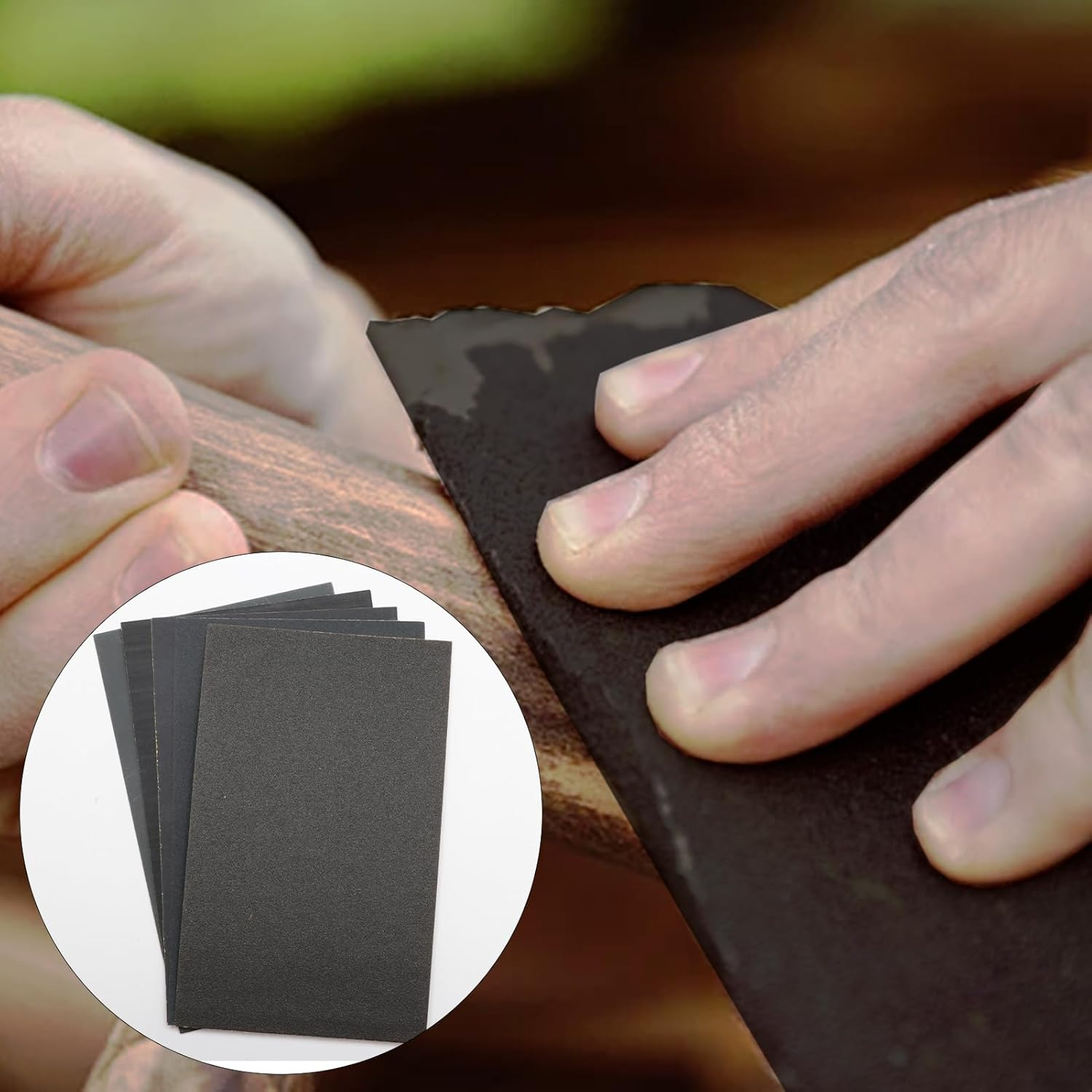 60 Sheets Wet and Dry Sandpaper Kit, Soft Sand Paper Stick Set for Wood Metal Aluminium Glass Furniture Automotive Finishing & Polishing,360/600/800/1000/1500/2000 (4.5 X 2.8) Taper Pin Reamers image number 3