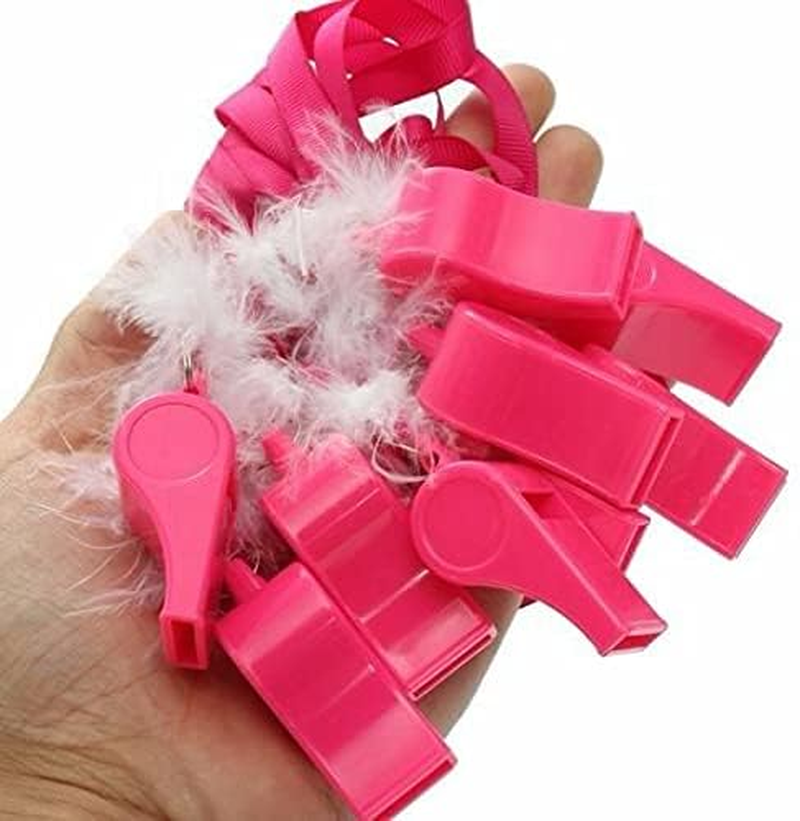 10 Pack Whistles Whistle Hot Pink Sports Cheerleader Hens Night Pink Games Party image number 5