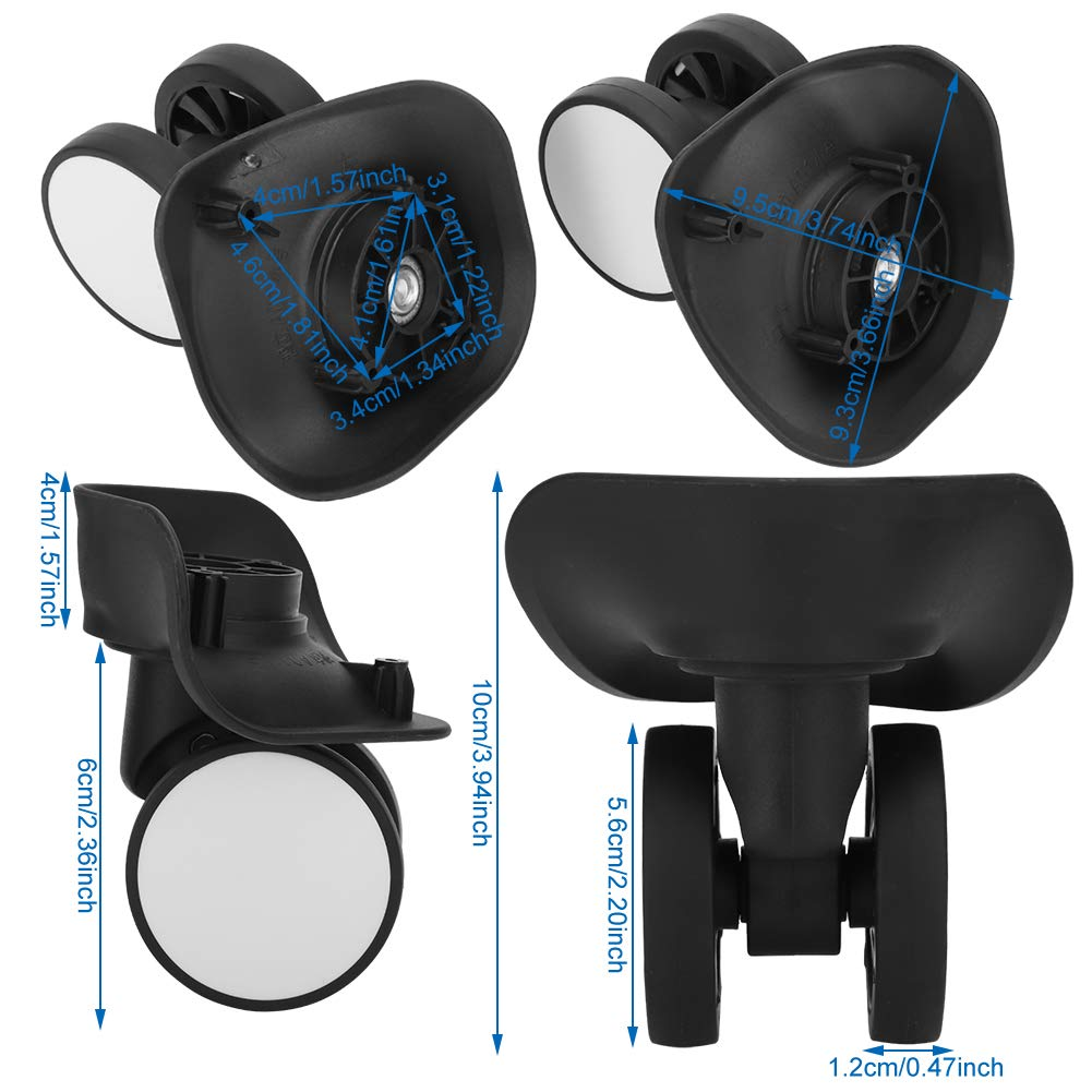 Baxnore 1 Pair PP PET Suitcase Wheel, Wear Resistant Luggage Wheel, Universal Suitcase Replacement Wheel, Mute Luggage Replacement Wheel for Suitcase image number 5