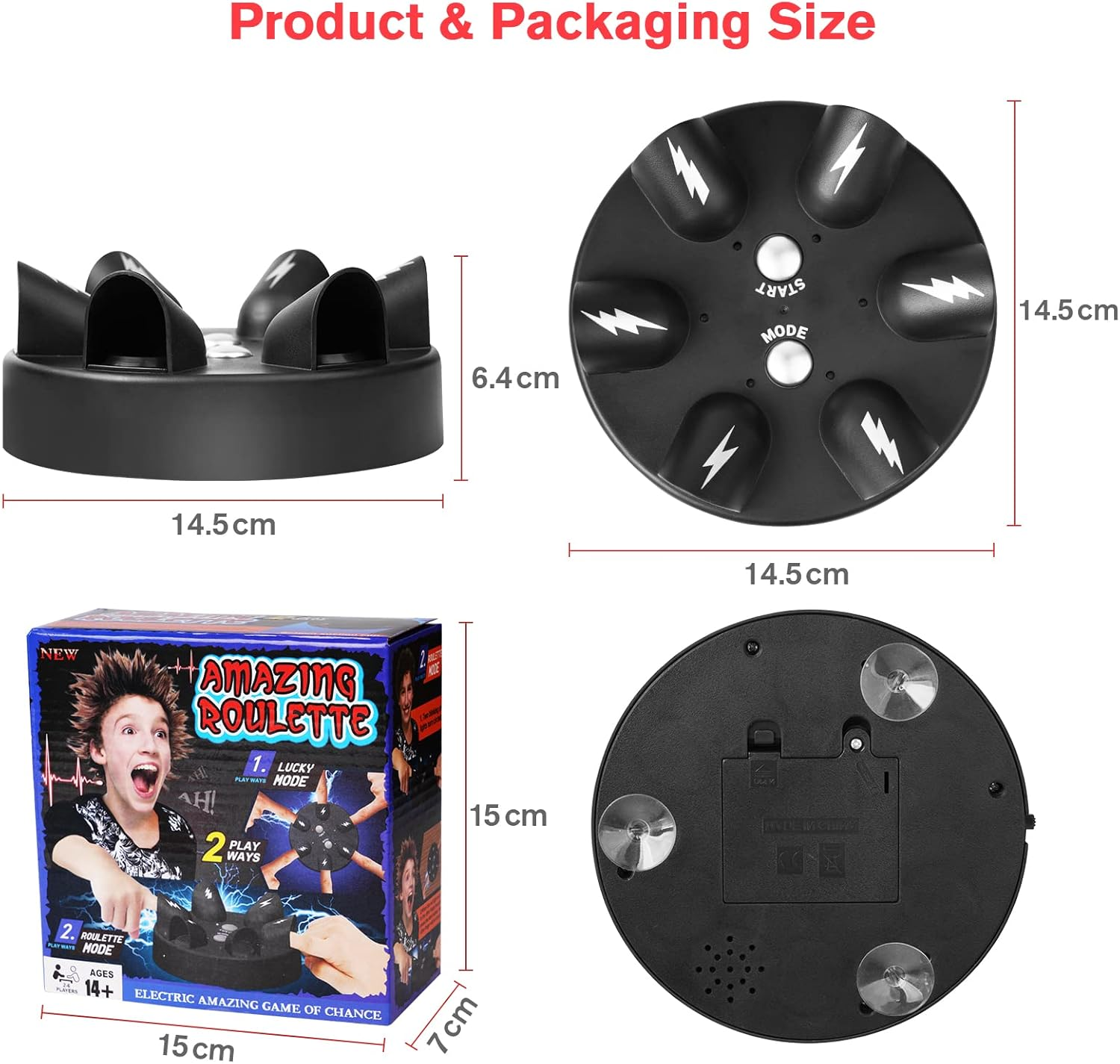 OSDUE Electric Shock Roulette Game, Electric Shock Game, Novelty Game, Fun Polygraph, Tricky Electric Shock Roulette Shooting Desktop Decompression Creative Truth or Dare, Fit for Home Bar Party Toys image number 2