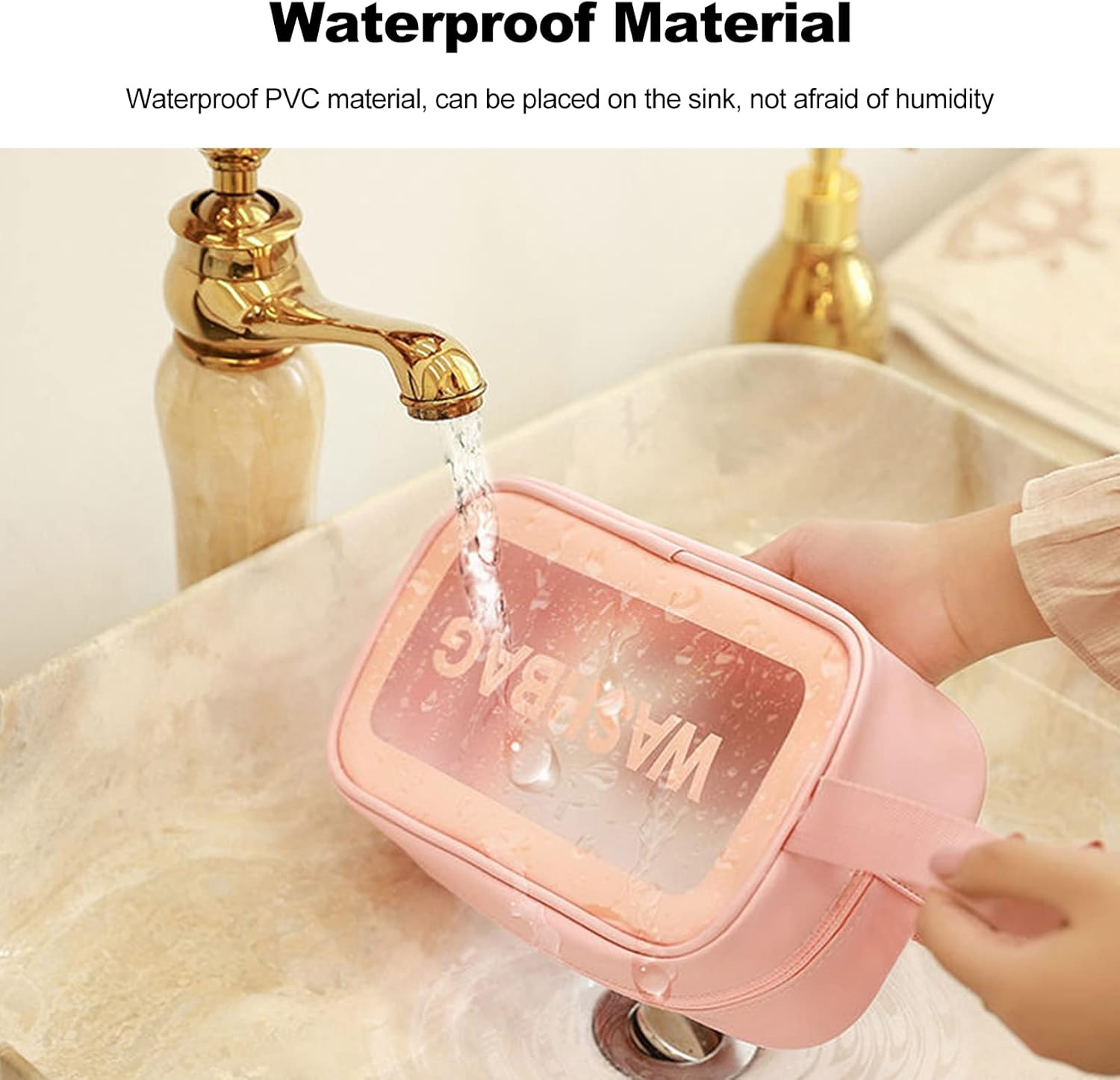 DDPOND 6Pcs Clear Travel Toiletry Bag for Women & Men, Cosmetic Bag Airport Airline Compliant Bag Waterproof Vacation Makeup Bag, Bathroom & Shower Travel Organizer, White image number 6