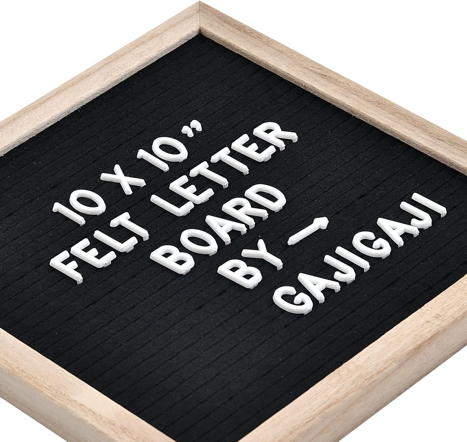 Felt Letter Board with 294 Letters, Numbers, Symbols - 10X10 Inch Changeable Message Board with Wooden Frame Wall Mount (Black) - Brown image number 2