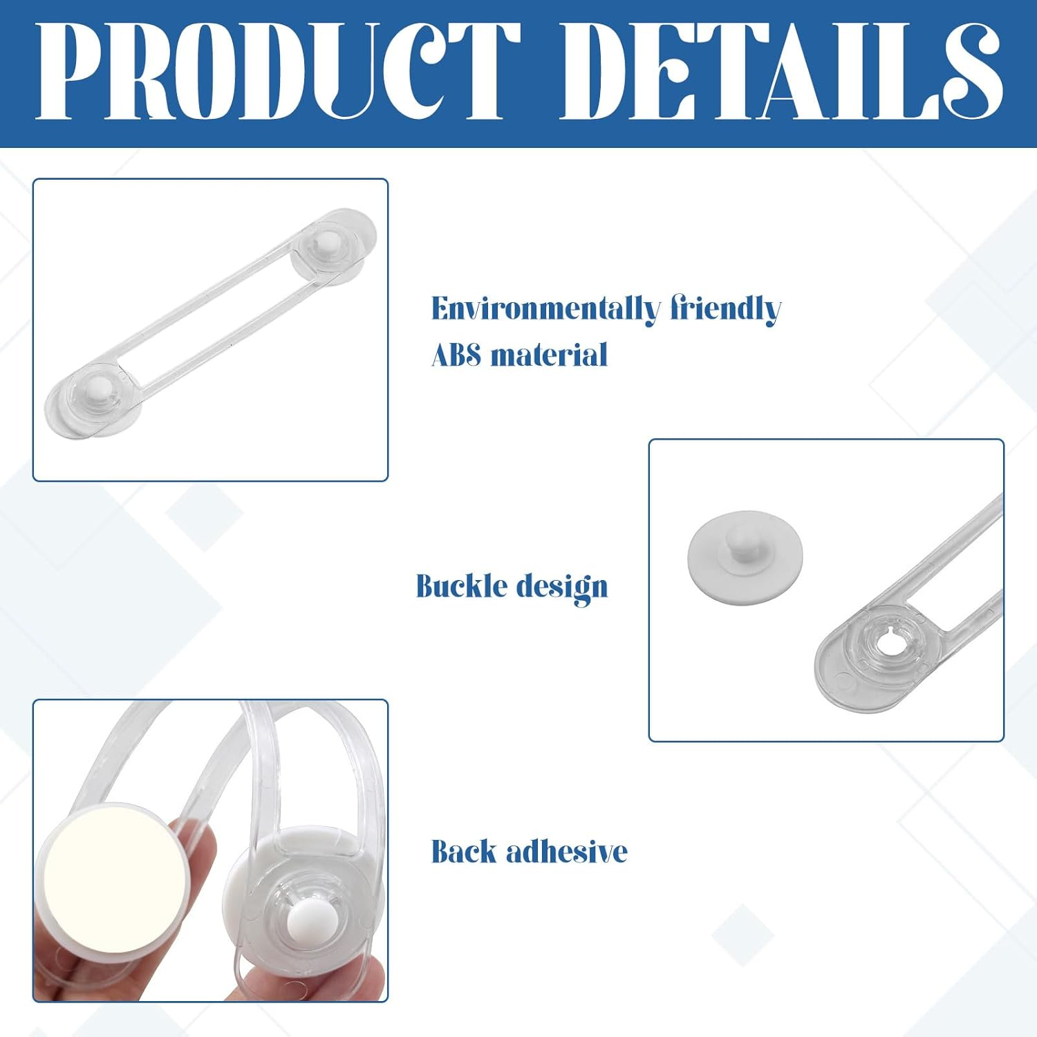 Child Safety Locks, 10Pcs Baby Proofing, 16.5Cm Baby Locks, Baby Proofing Latches to Drawer Door Fridge, Multi Use Baby Cabinet Latches, Easy to Install, No Drilling with 3M Adhesive Pads image number 1