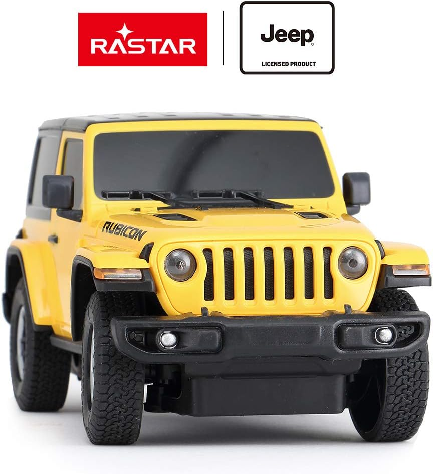Jeep Wrangler Toy, Rastar 1/24 Scale Jeep Wrangler JL Remote Control RC Car, Jeep Rubicon Model Vehicle for Kids, Yellow image number 6