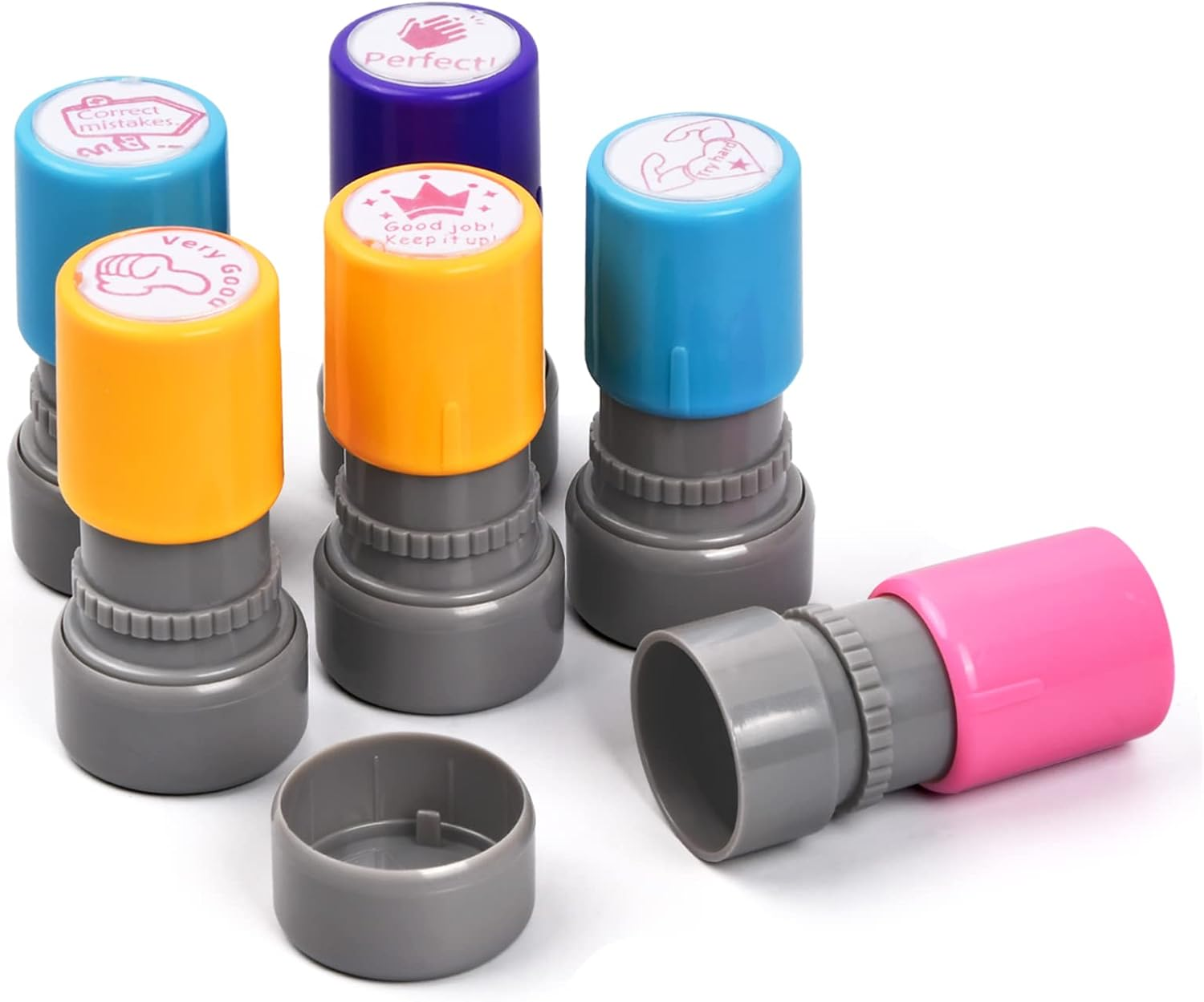 Teacher Stamps 6 Pieces Self-Inking Teacher Stamp Set, Self Inking Stamps for Teachers Supplies, Motivational Stamps for Grading & Encouragement, for Classroom Grading Motivation and Homework Review image number 5