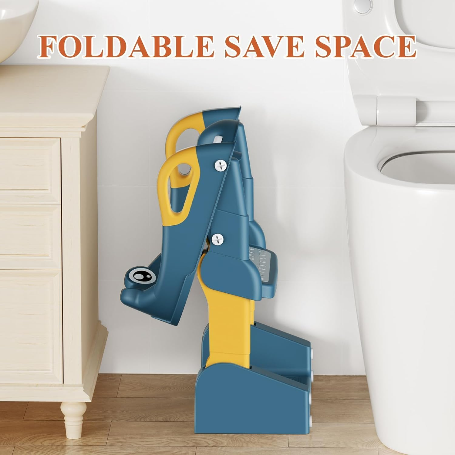 Toilet Potty Training Seat with Step Stool Ladder, Comfortable Safe Potty Seat with Anti-Slip Pads Ladder for Kids Boys Girls Toddlers with Urinals, Splash Guard ， Safe Potty Seat (Blue) - Pink image number 7