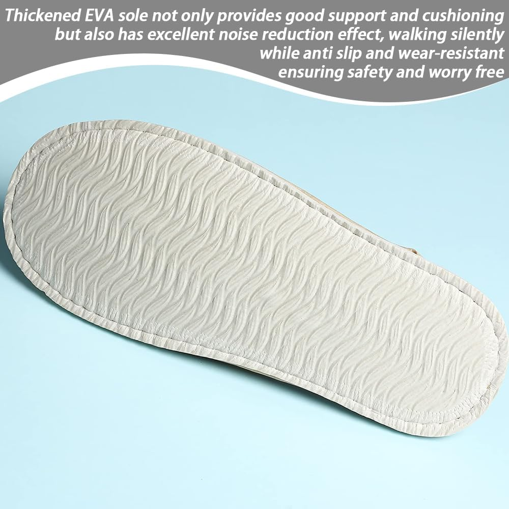 6 Pairs Spa Slippers, Washable & Reusable Closed Toe Indoor Hotel Slipper, Soft Hotel Shoes Padded Sole for Comfort- for Guests, Hotel, Travel,Wedding image number 4