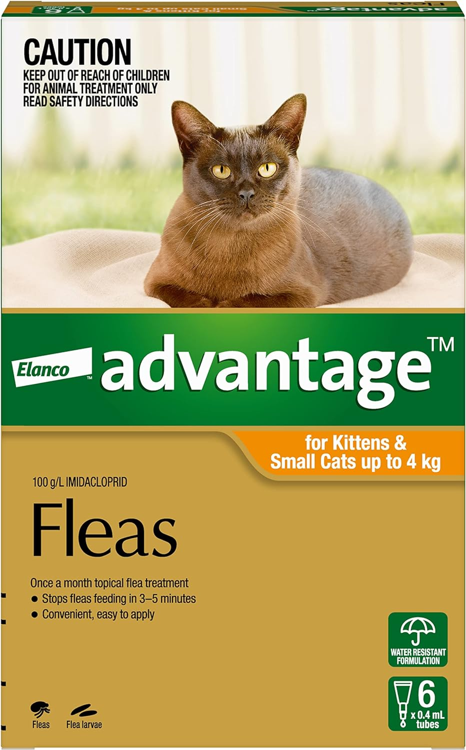 Advantage for Kittens and Small Cats up to 4Kg, 6 Pack, Orange (1890156)