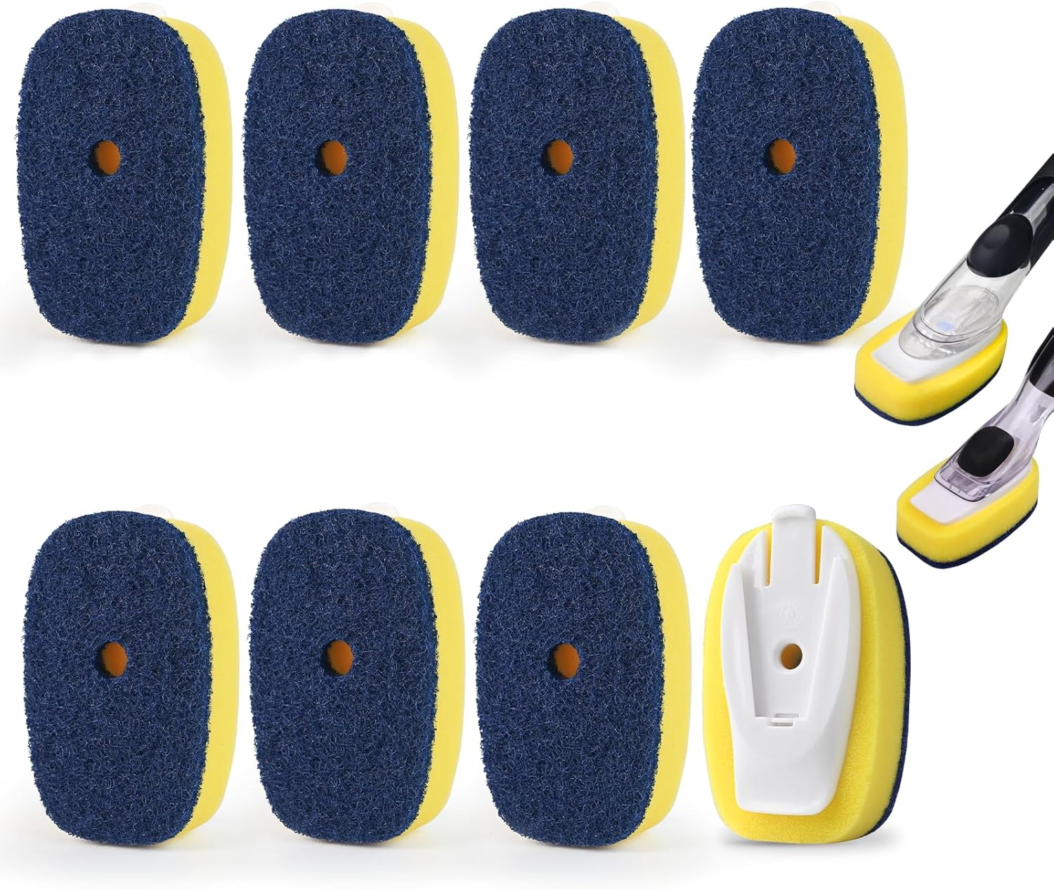 Sponge Brush Refills for OXO Dish Brush, 8 Pack Soap Dispensing Dish Refills, Scrub Replacement Head for Scrubber, Sponge Replacement Head Fits Soap Dispensing Handle