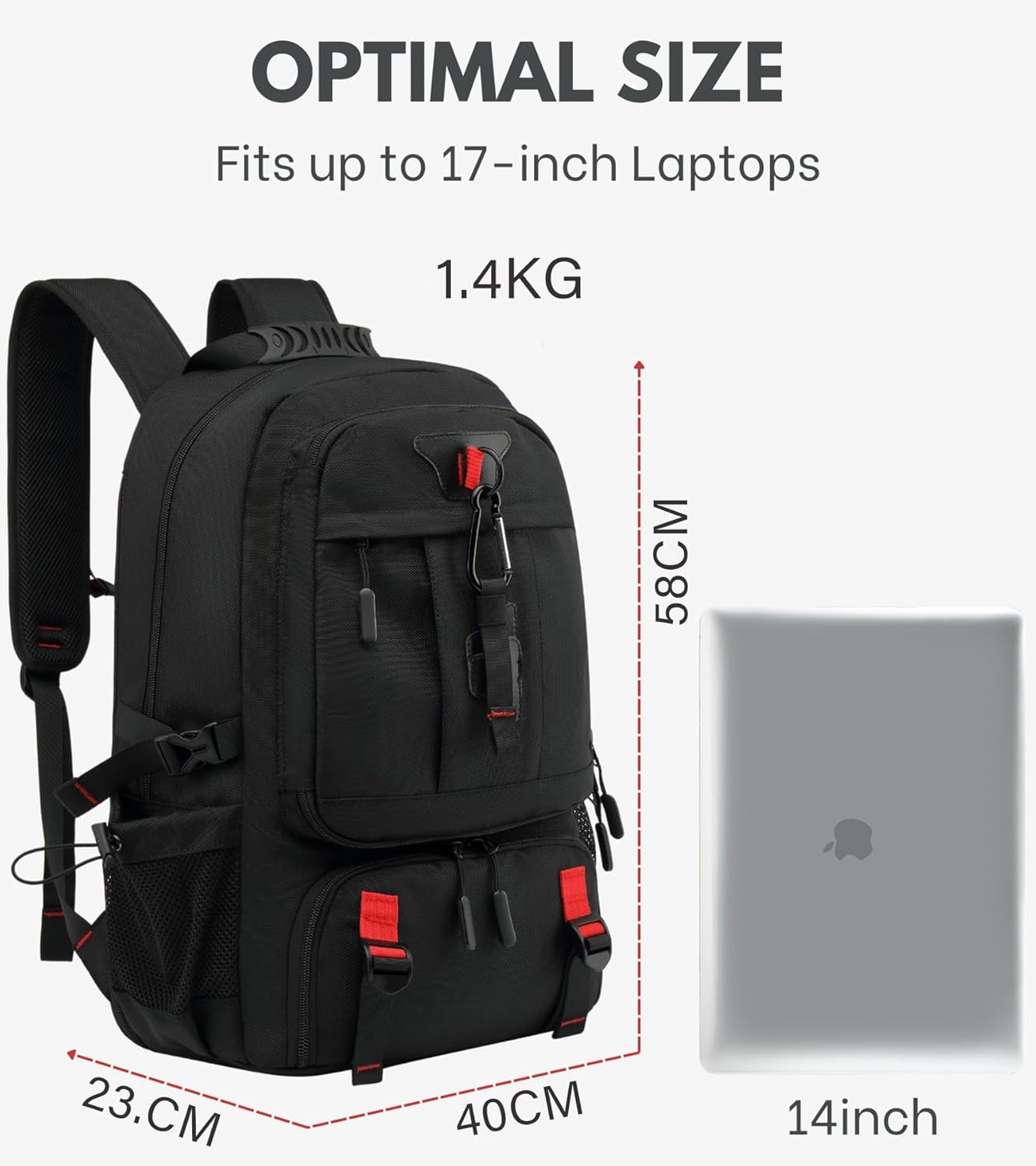 Travel Laptop Backpack, 80L Large Capacity, Suitable for 17 Inches, 15.6 Inches Laptops. Waterproof, Shoe Compartment, Laptop Compartment, USB Interface, and Anti-Theft Rear Pocket. (80L)