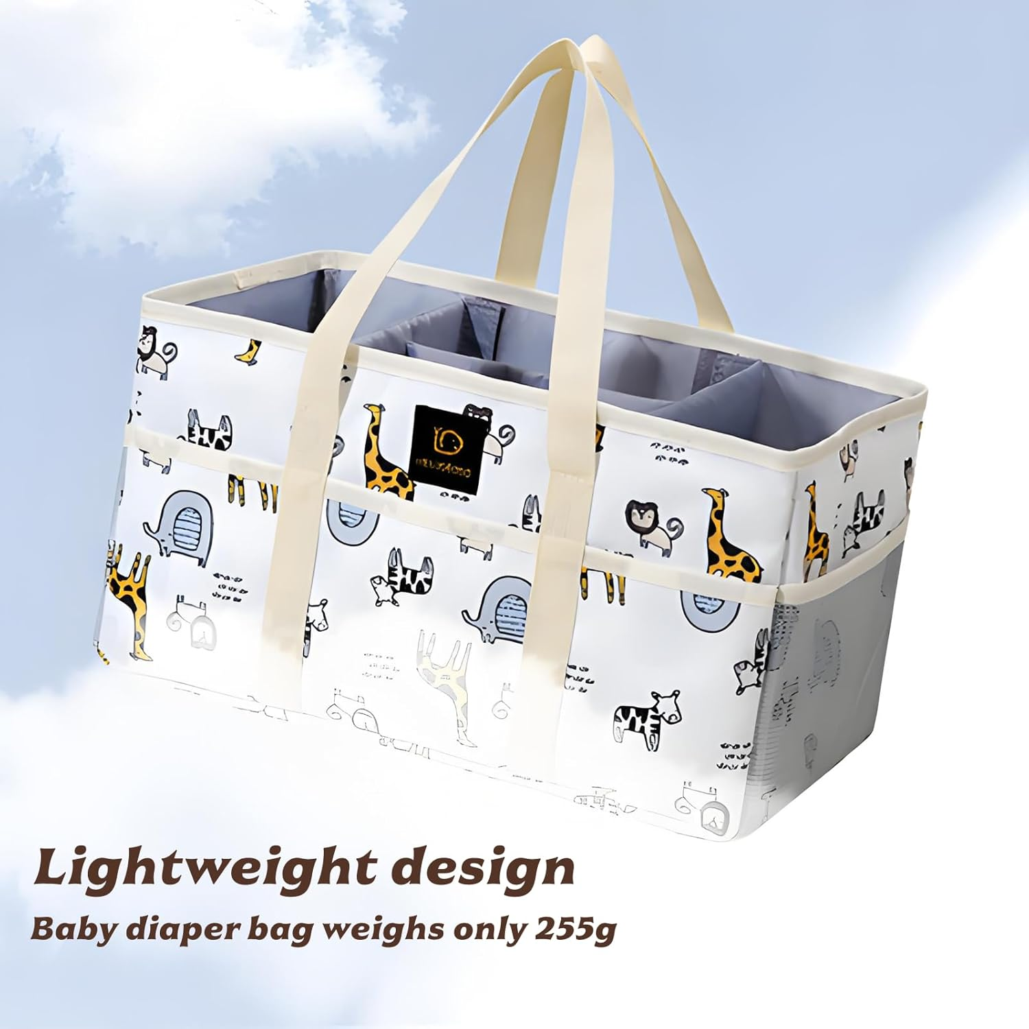 Baby Diaper Caddy Organizer - Portable Nappy Caddy Baby Storage Basket for Diapers and Wipes,Car Caddy Organizer Collapsible Nursery Diaper Organizer with Divided Design for Changing Table image number 3
