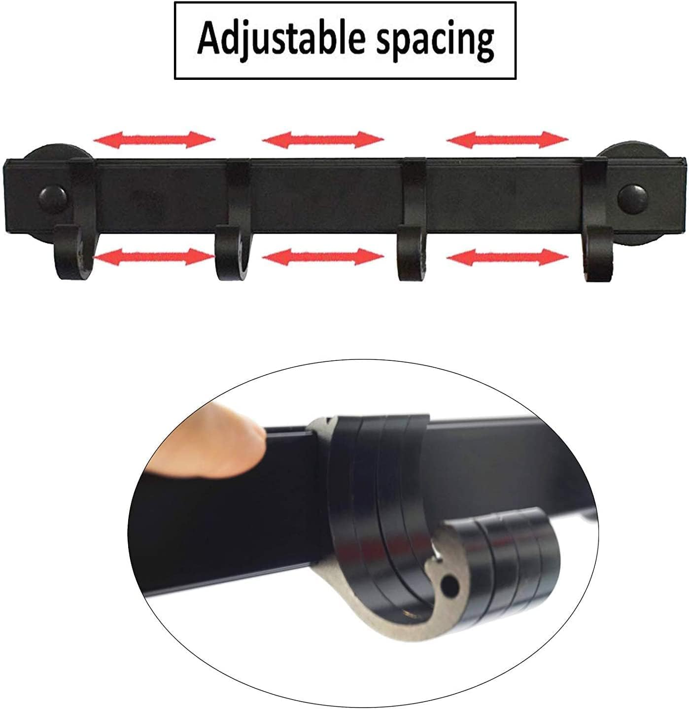 Auxphome Magnetic BBQ Tool Rack, Universal Fridge Organizer Grill Cutlery Holder Towel Hanger - 4 Adjustable Rail Hooks Storage for Hanging Kitchen Utensils Tongs,Oven Mitt,Whisks,Hand Towel, Etc. image number 3