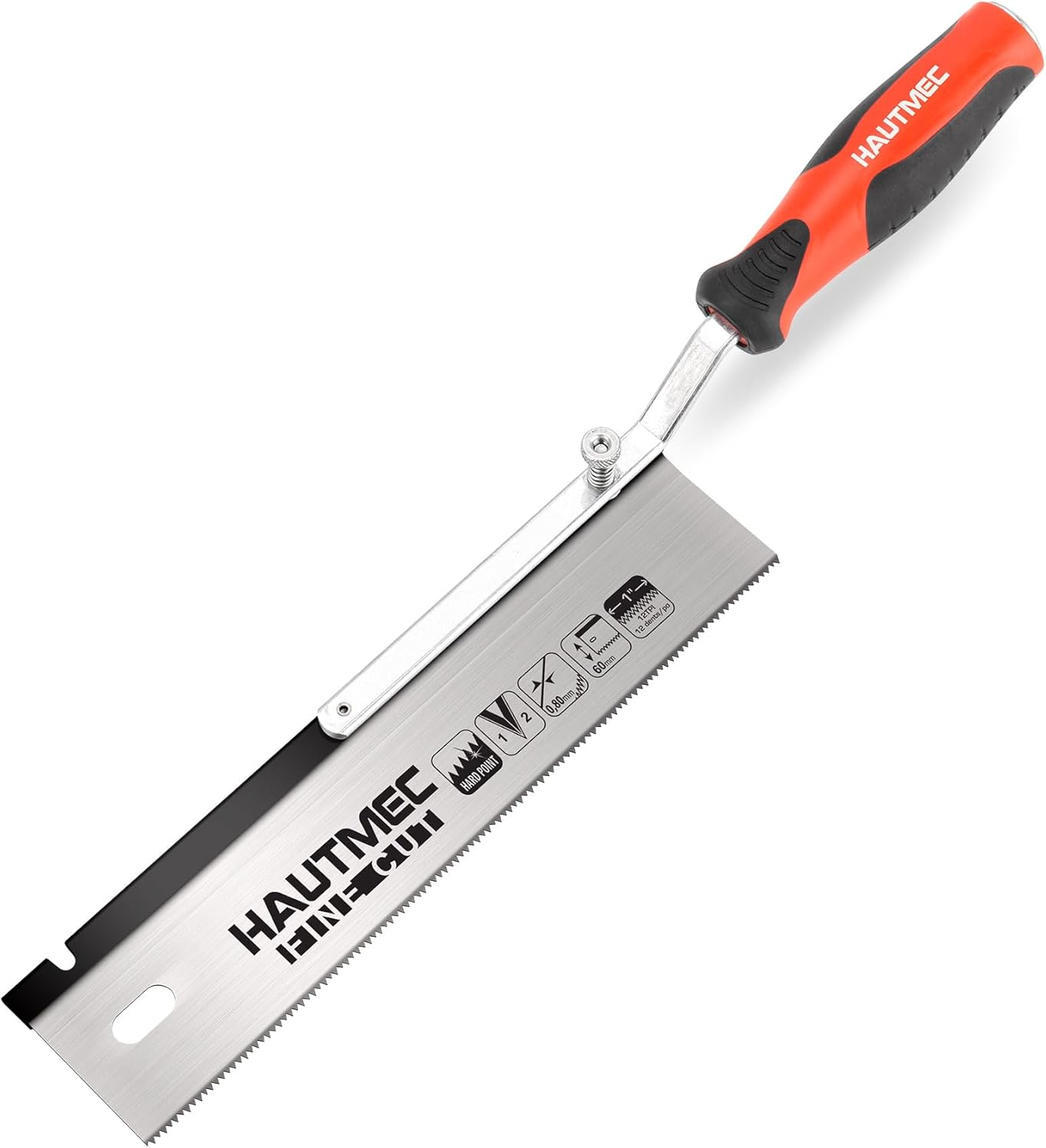 HAUTMEC 10" Reversible Dovetail/Jamb Saw, 12TPI Double Ground Teeth with Spring Loaded Design & Cranked Soft Handle for Flush-Cutting Door Jambs and Millwork for Tile Installation and Prep,Ht0234-Sa image number 5