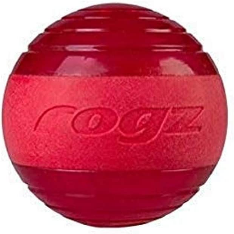 Rogz Squeak Fetch Ball Dog Toy Red Medium image number 3
