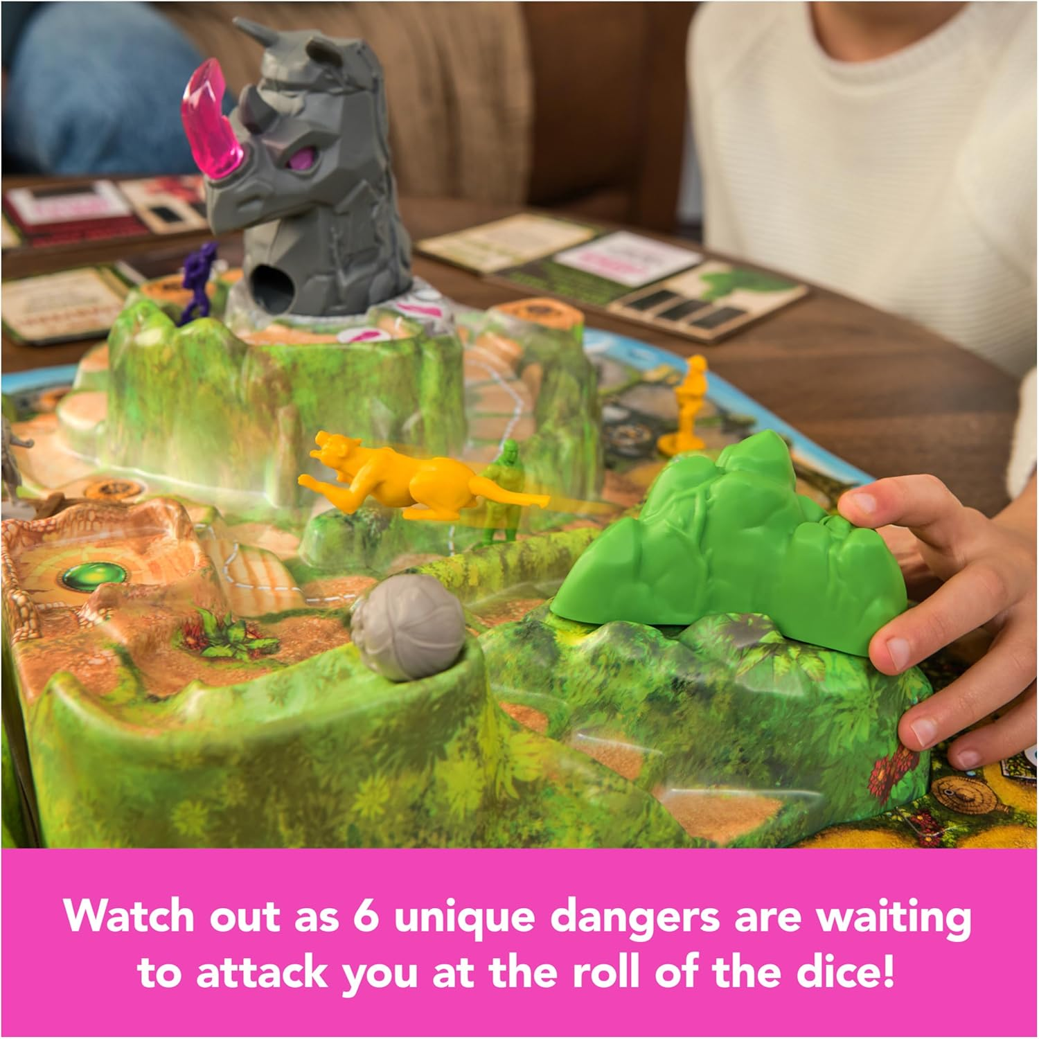 Spin Master Games Jumanji Stampede Cooperative Board Game, 3D Adventure Game Based on the Action-Comedy Movie, Family Game Night for Kids and Adults Ages 8 & Up image number 5