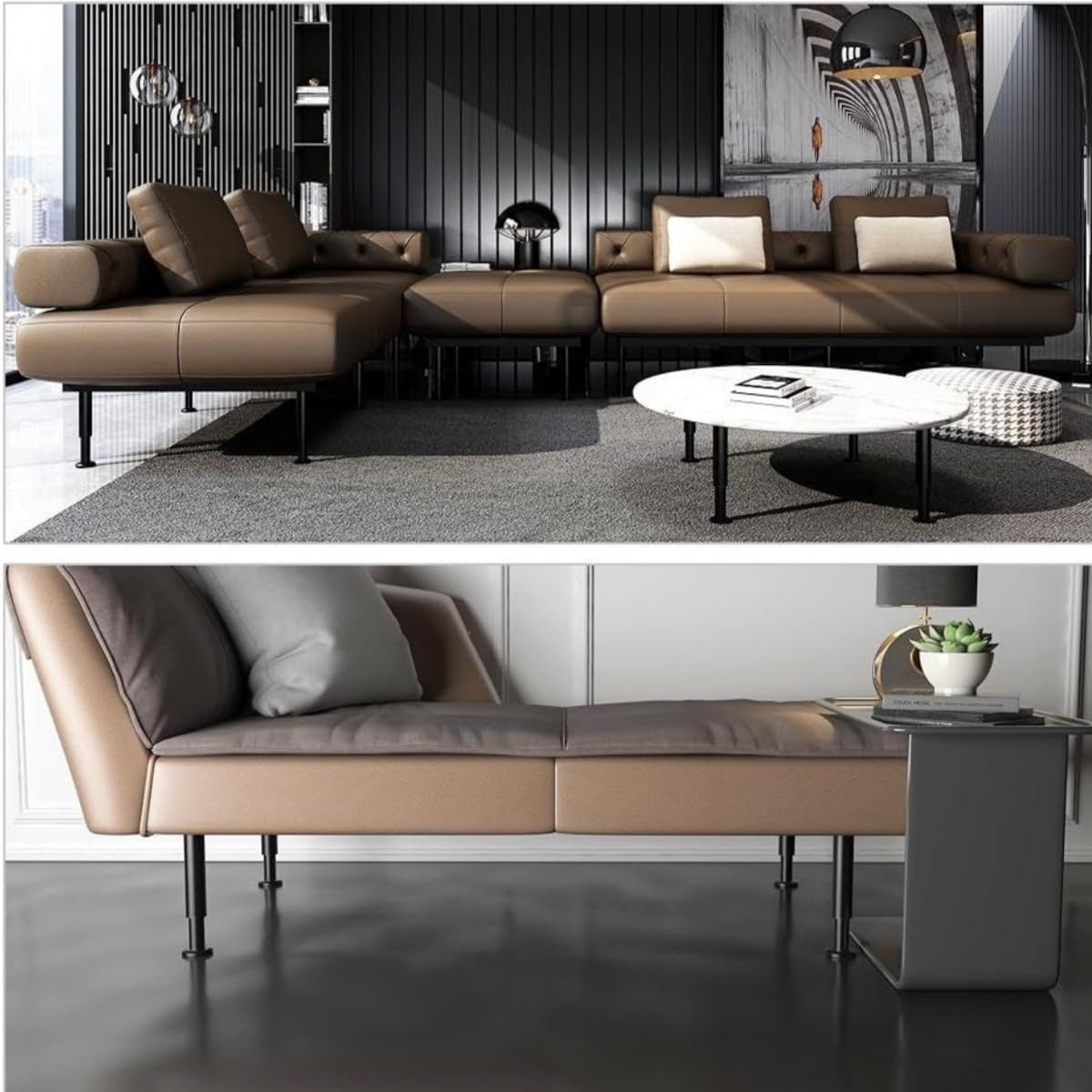 4-Pack Adjustable Height Bed Support Legs(18-32Cm) -Furniture Legs | Cabinet Feet | Black Metal Replacement Feet with Non-Slip Pads | Bed Center Slat Support image number 6