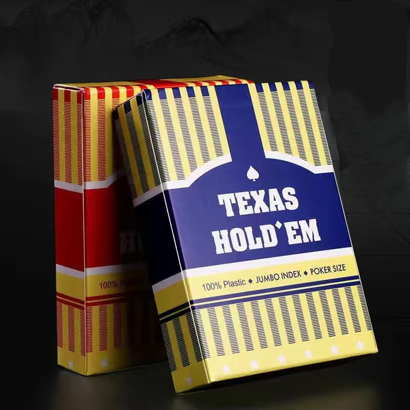 2 Pack Plastic Waterproof Playing Cards, 2 Decks, Red & Blue, Premium Professional Poker Cards, Bridge Cards, Jumbo Index for Blackjack, Texas Hold&rsquo;Em Poker, Canasta Card Game image number 6