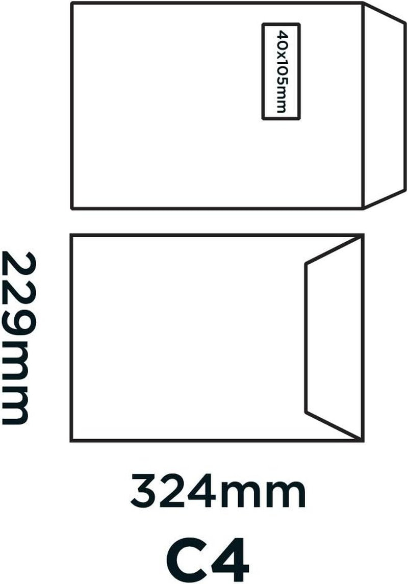 Blake Purely Everyday C4 324 X 229 Mm 90 GSM Self Seal Pocket Window Envelopes (12892/50 PR) White - Pack of 50 image number 4