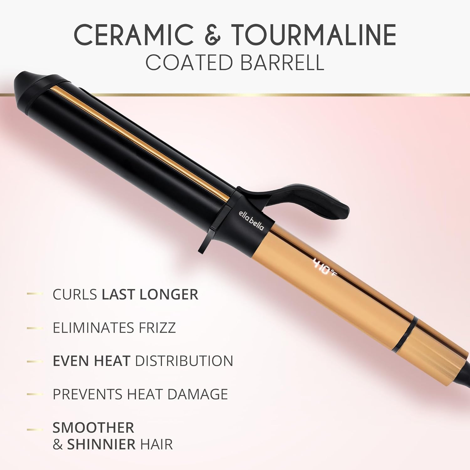 ELLA BELLA&reg; Curling Iron 1.25" &bull; Professional Hair Curler &bull; 1.25 Inch Curling Iron &bull; Ceramic Curling Irons &bull; Transform Your Look in Seconds &bull; Suitable for All Hair Types &bull; Say Goodbye to Heat Damage image number 1