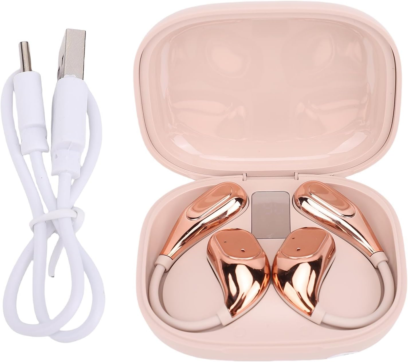 Jectse Wireless Translation Earbuds 164 Languages Real Time Translation Speaker Mode for Business Meetings PC ABS (Rose Gold) image number 4