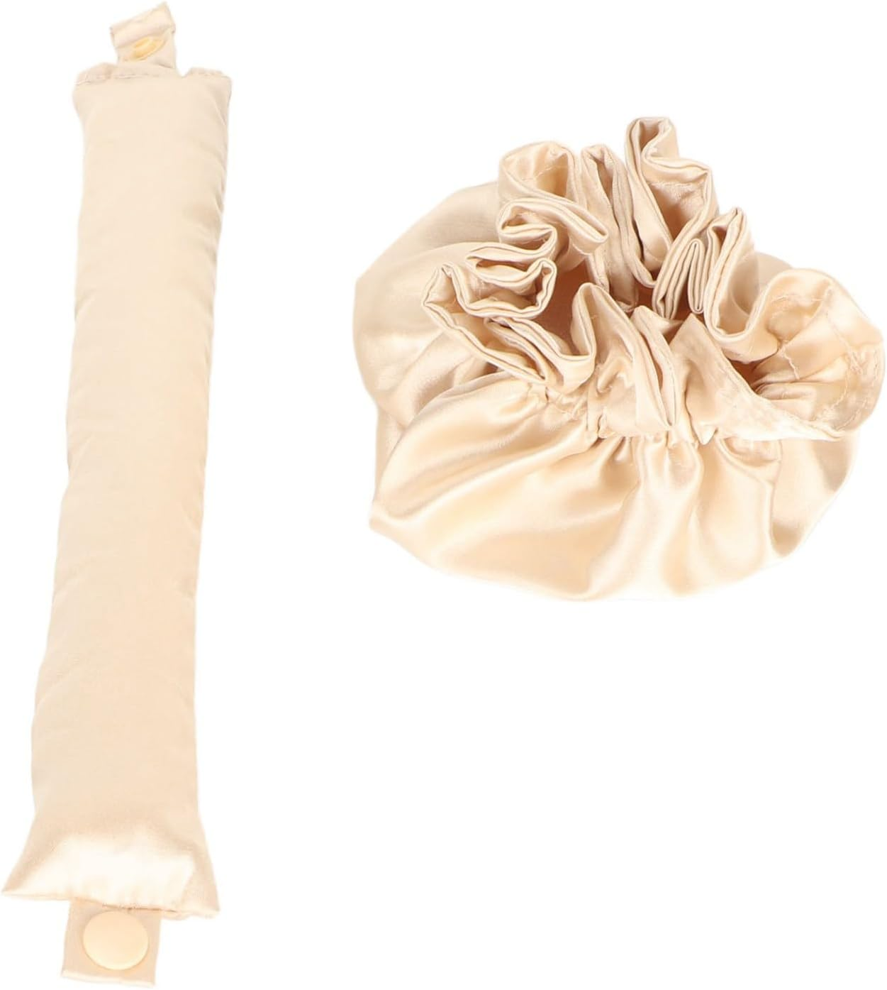 Heatless Curls Headband, Soft Cloth Hair Heatless Curler Bun for Hairdresser for Overnight (Beige) image number 3