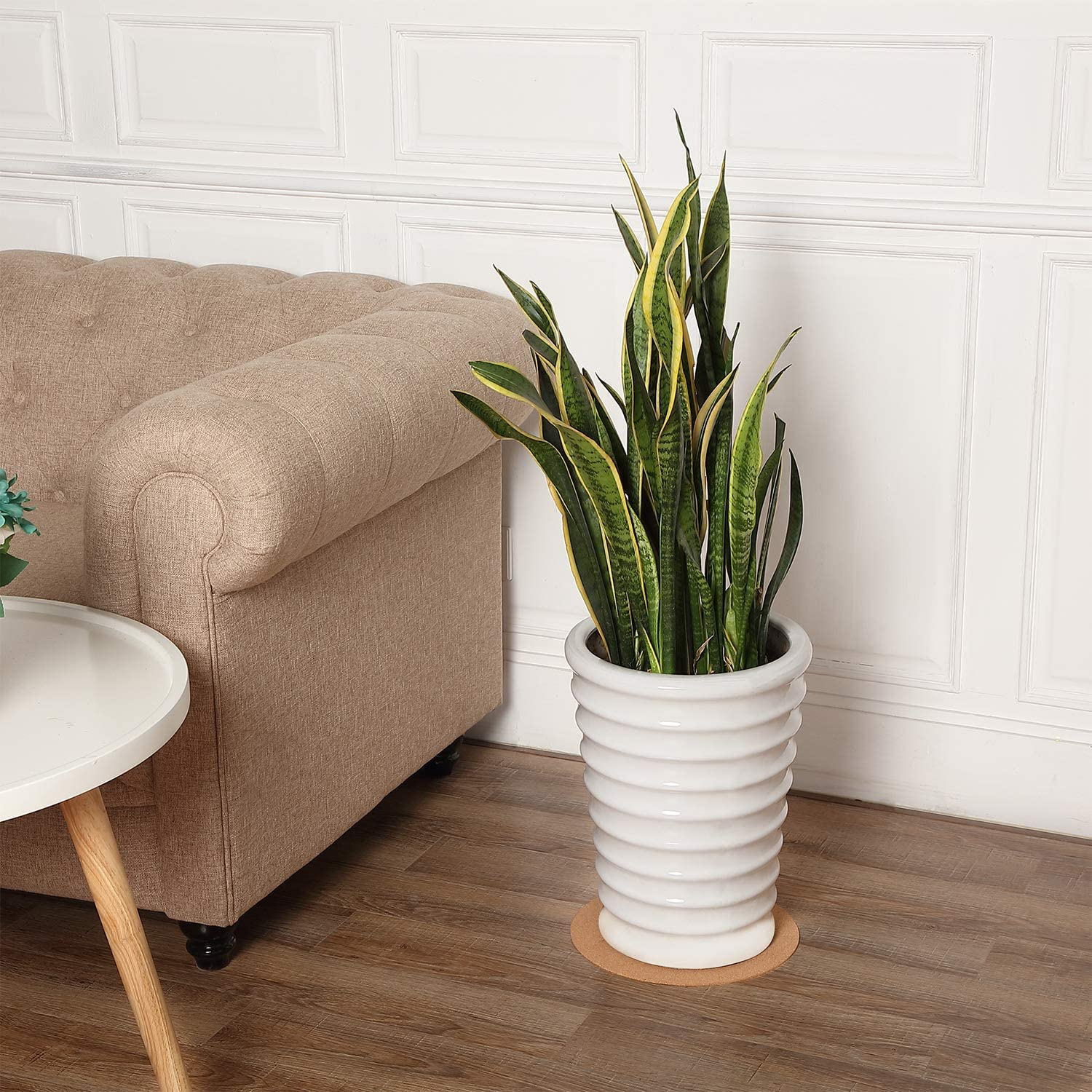 Boao 2 Pcs 12 Inch Cork Plant Coaster Cork Mat Trivet for Plant round Absorbent Corkboard Mat Pad Planter Saucers for Kitchen Dining Table Countertop Pad, Pan, Kettle and DIY Craft Supplies image number 5