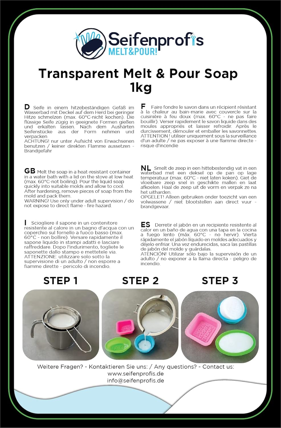 Glycerine Soap Raw Soap Base, Transparent/White (Sls-Free) (1 Kg Transparent) image number 1