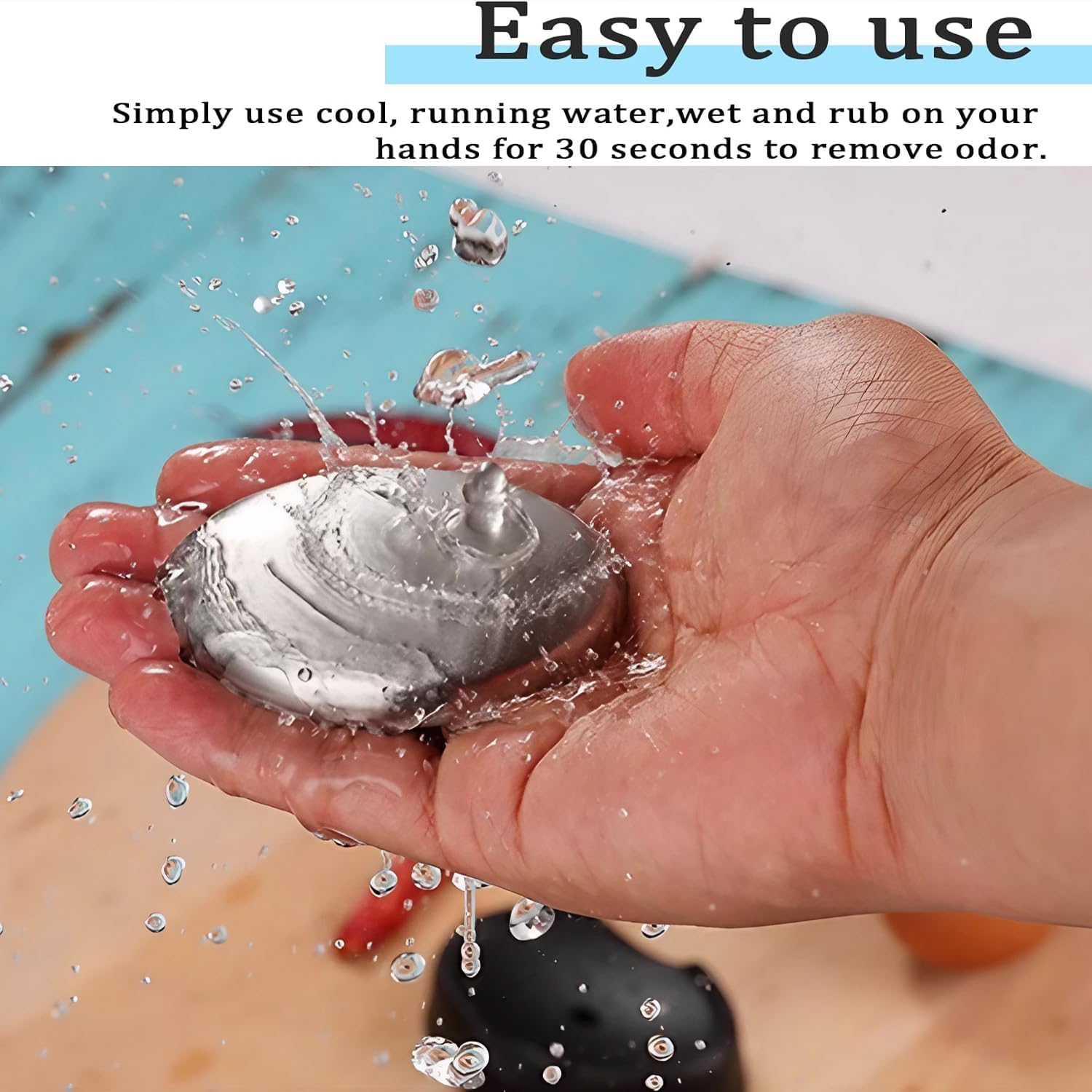 Yeenano Stainless Steel Soap, Metal Soap against Odour, Odour Neutraliser with Soap Dish, Odour Killer Soap Made of Stainless Steel, Eliminates Odours on Hands, Kitchen Utensils, Environmentally image number 2