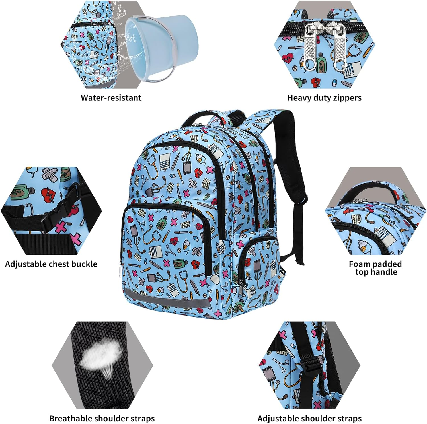 Gatycallaty Nurse Backpack for Women Girls Laptop Work Bag College Nursing Assistant Cna Cma Hospital Commuter Essentials