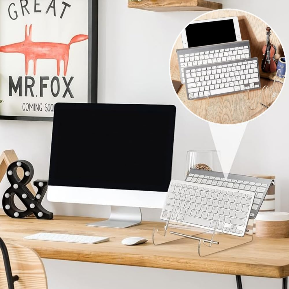 Acrylic Keyboard Display Stand Holder ,KLHCDUO Transparent Acrylic Frame Space-Saving Holder Stand,3-Tier Gaming Keyboard Stands Mechanical Keyboard Display Stand