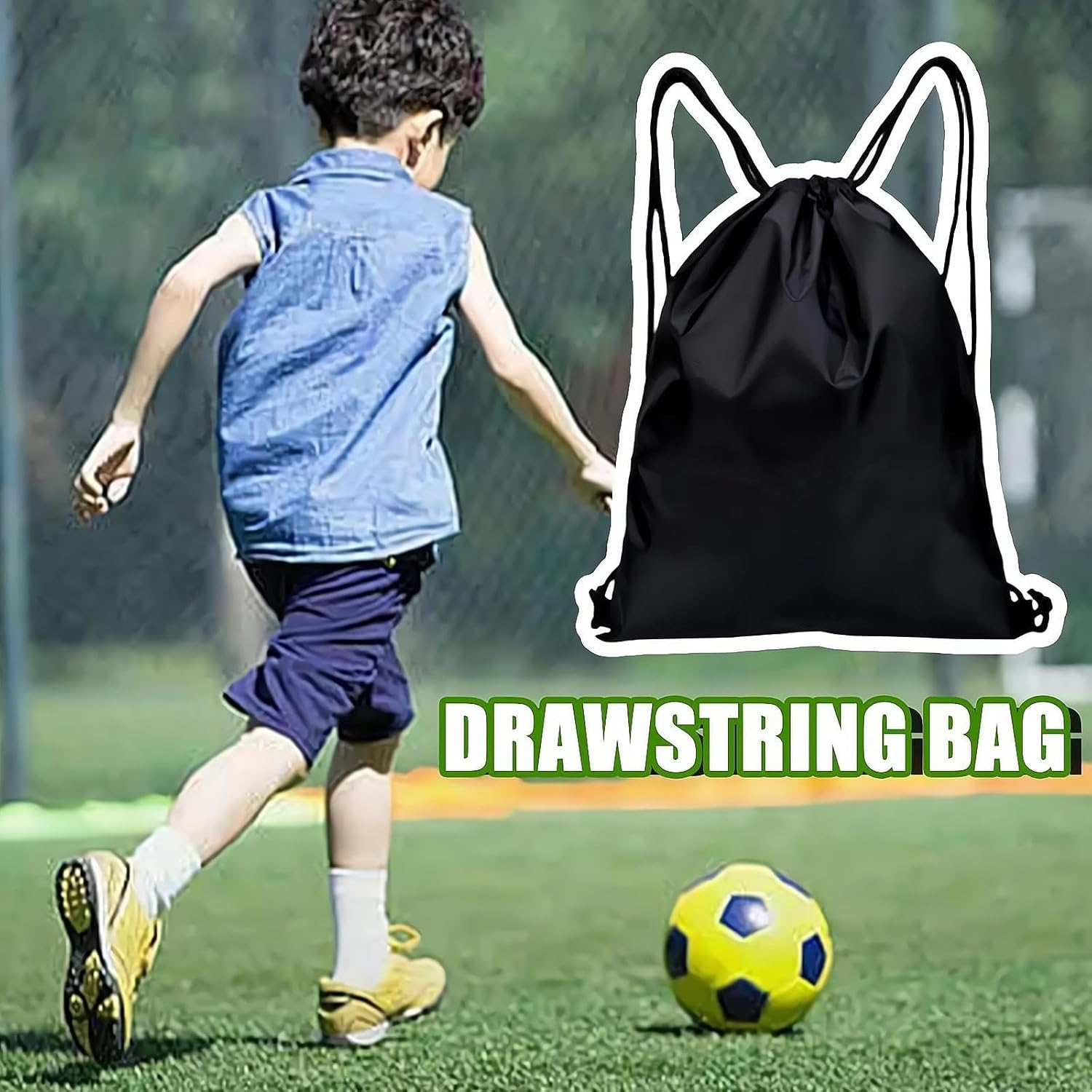 Zippered Drawstring Backpack Water Resistant Lightweight Gym Sack for Sports, Yoga, Hiking & Travel, Swim Gear with Front Pocket & Inner Pocket, Durable Sackpack for Shopping, Outdoors image number 6