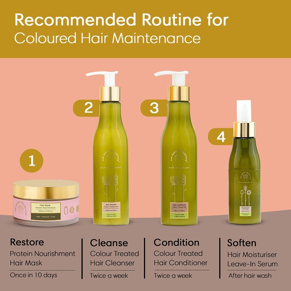 The Earth Collective Hair Cleanser Colour Treated Hair, 200 ML - Maintains Shine of Coloured Hair, No Harmful Chemicals image number 1
