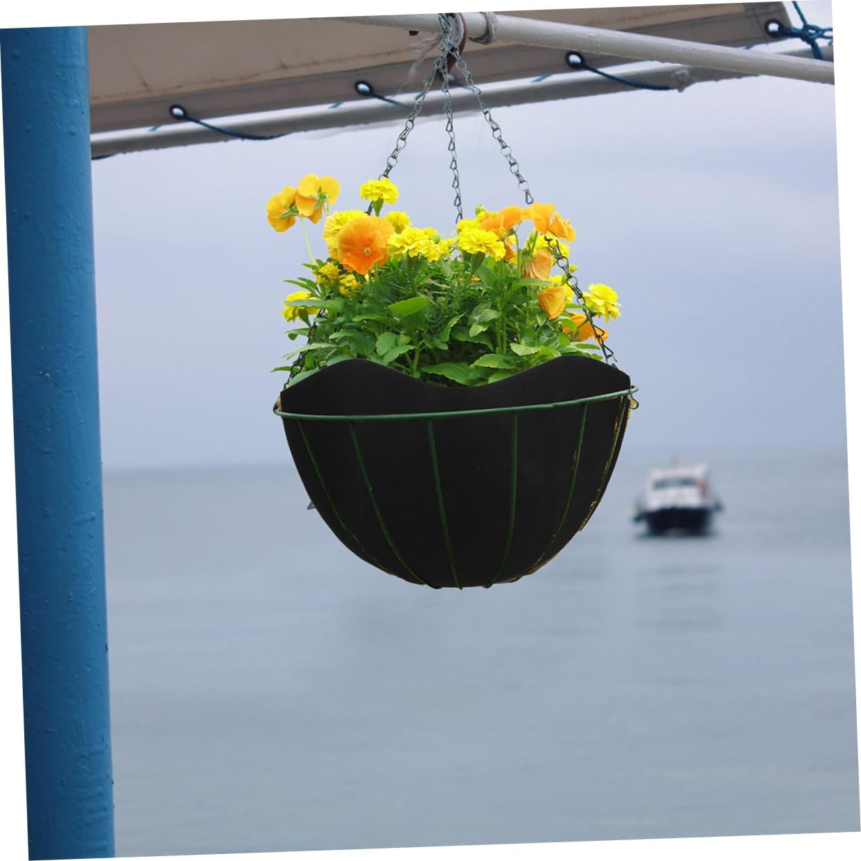 3Pcs Hanging Basket Liners Half Planter Inserts for Gardening Nonwoven Material for Visual Appeal and Easy Replacement for Vibrant Plant Displays image number 4