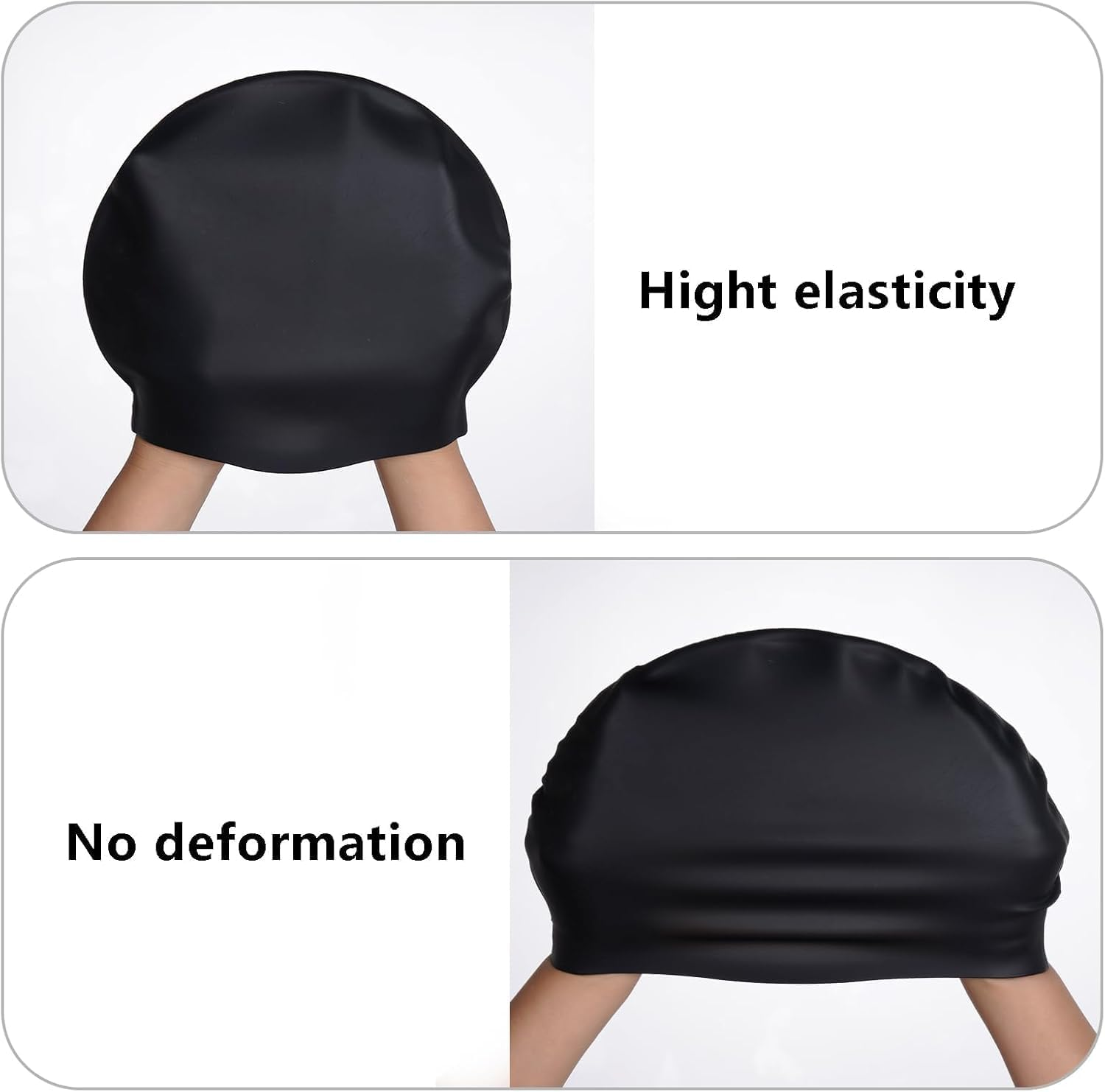 2 Pack Adult Swim Caps Soft Waterproof Silicone Swimming Hat for Unisex Tennagers Comfortable Non-Slip Bathing Cap for Long and Short Hair