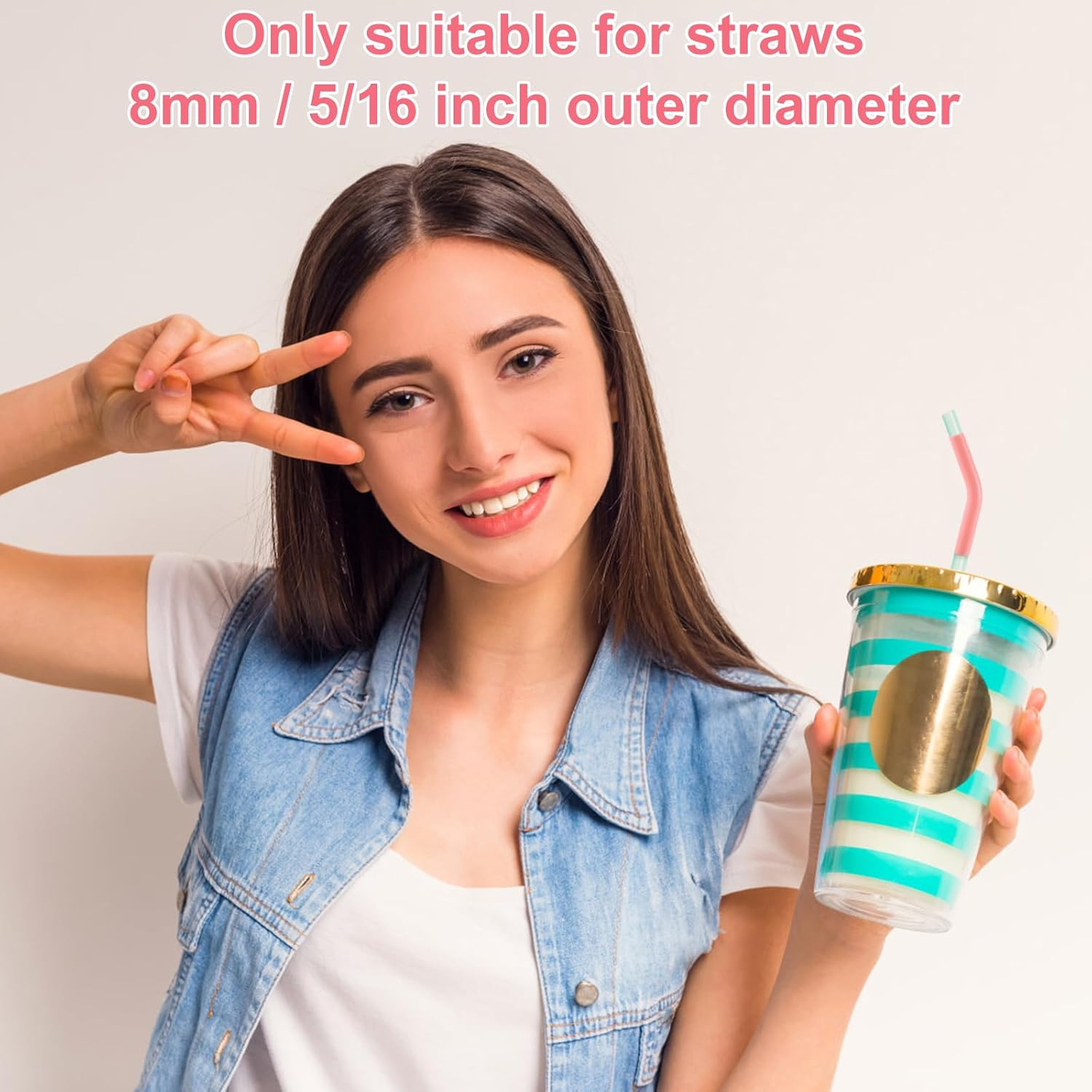 6Pcs Silicone Straw Tips, Reusable Straw Tips Covers Replacement Straw Extender Tip Silicone Straw Elbows Tips Fit for 8Mm 5/16 Inch Outer Diameter Metal Stainless Steel Straws Accessories(Multicolor) image number 3