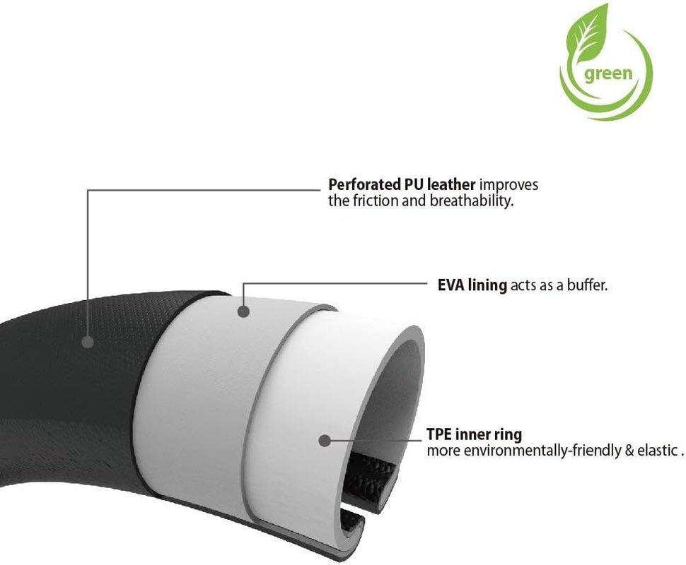 Elantrip Sport Leather Steering Wheel Cover 14 1/2 Inch to 15 Inch Universal, Padded Soft Grip Breathable for Car Truck SUV Jeep, anti Slip Odorless Black and Gray