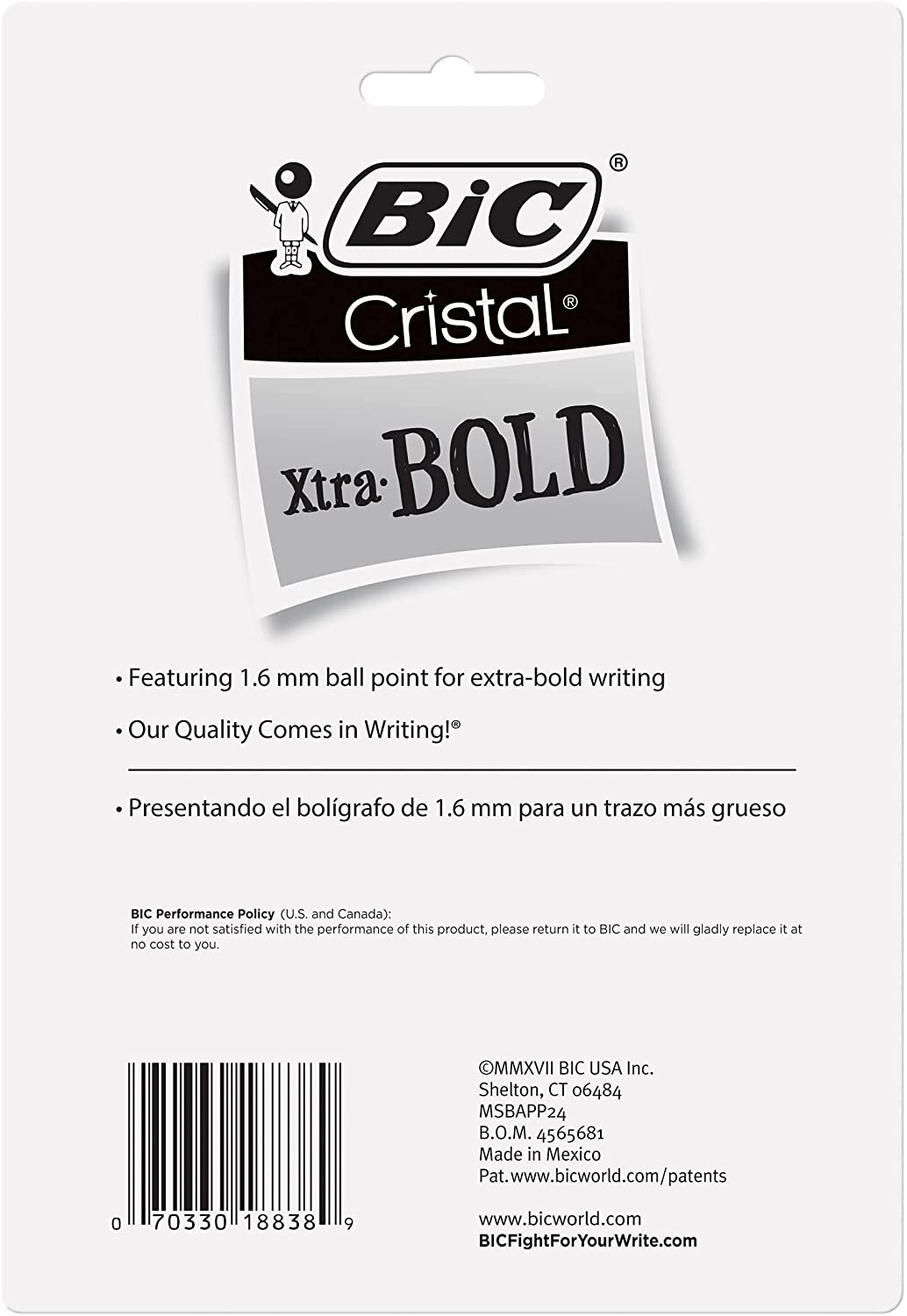 BIC Cristal Bold Ball Pen, Assorted (Pack of 24)