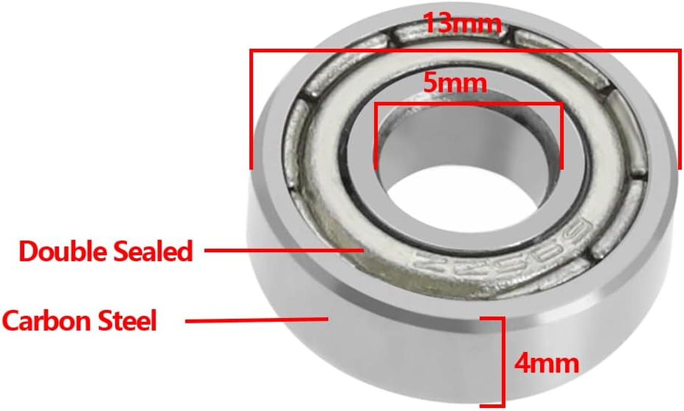 LT Easiyl 20PCS 695ZZ Miniature Bearings Carbon Steel Bearing Deep Groove Ball Bearing for Electrical Instrument Industry Machinery Aircraft Ships Cars image number 2